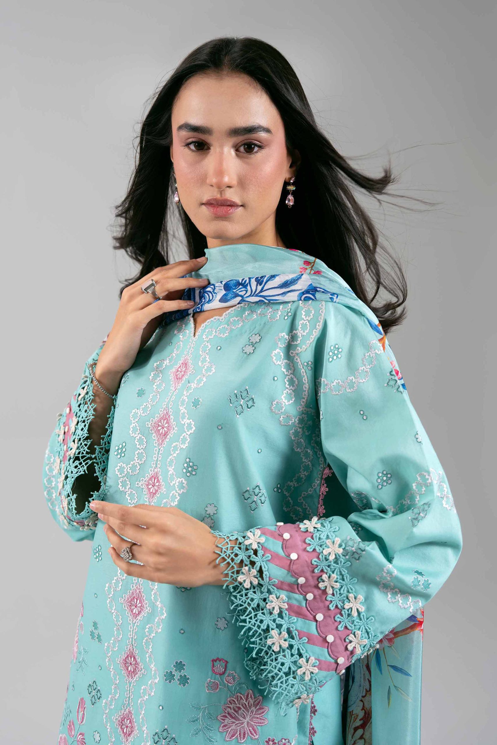 3 Piece - Digital Printed Embroidered Suit - 42601320 - Image 5