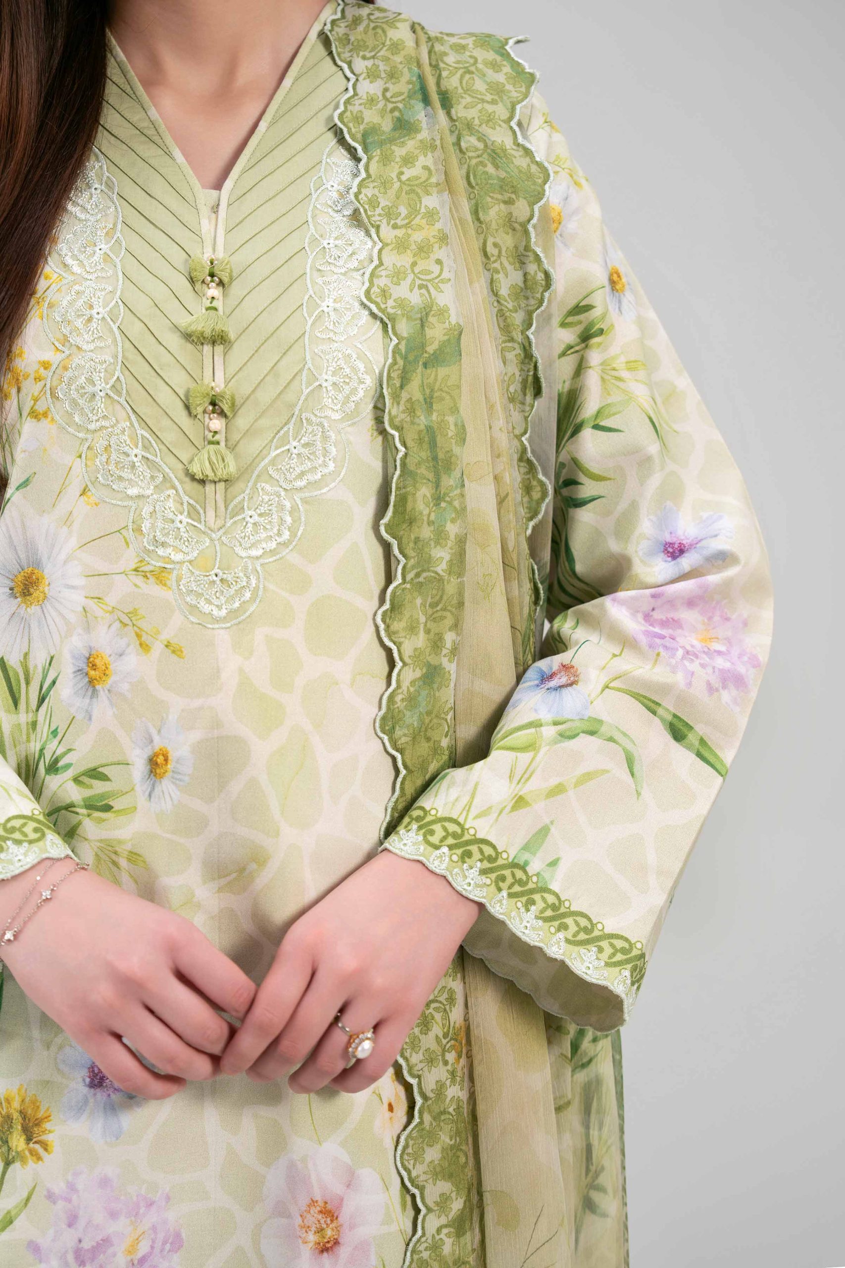 3 Piece - Digital Printed Embroidered Suit - 42601329 - Image 4
