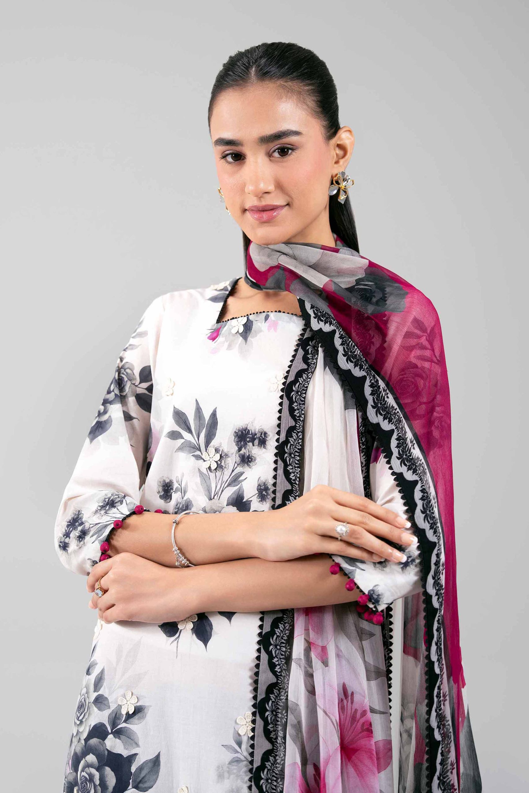 3 Piece - Digital Printed Embroidered Suit - 42601332 - Image 4