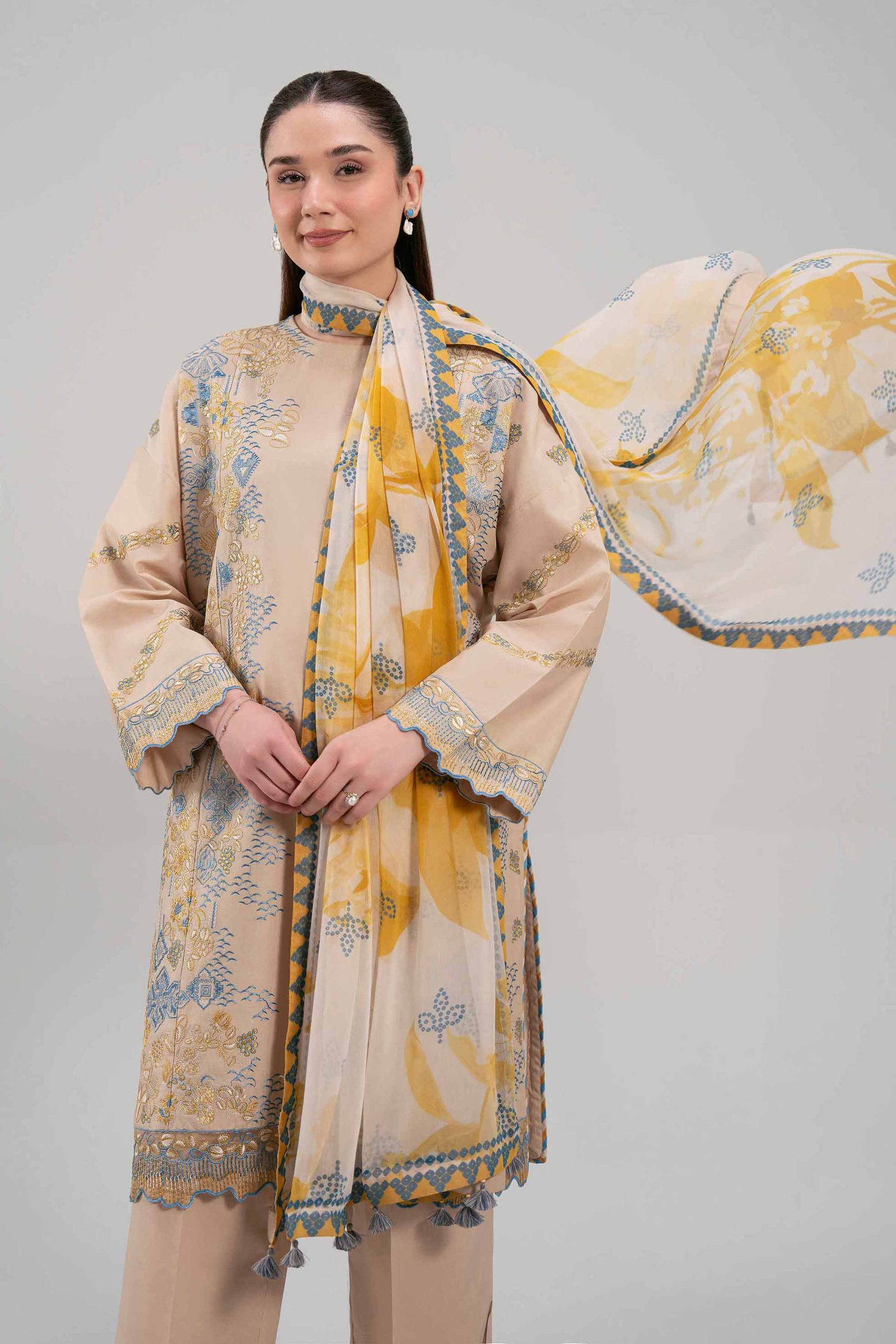 3 Piece - Digital Printed Embroidered Suit - 42601334 - Image 2