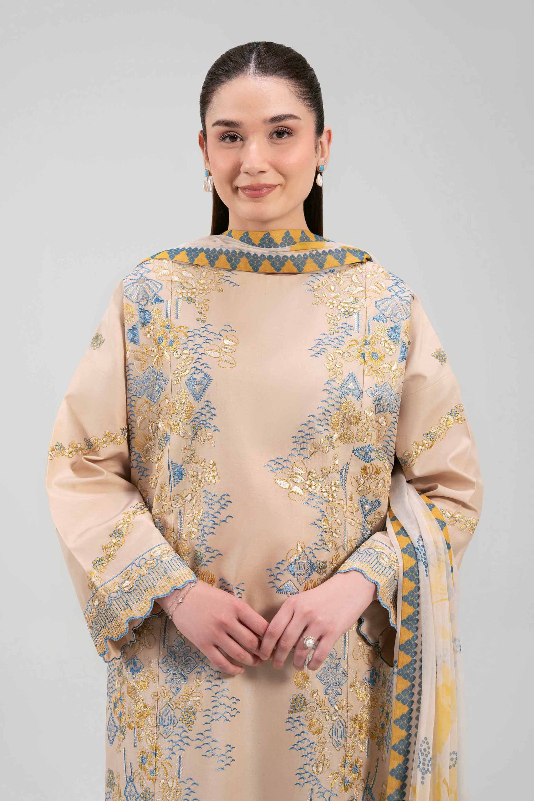 3 Piece - Digital Printed Embroidered Suit - 42601334 - Image 4