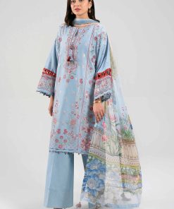 3 Piece - Digital Printed Embroidered Suit - 42601338