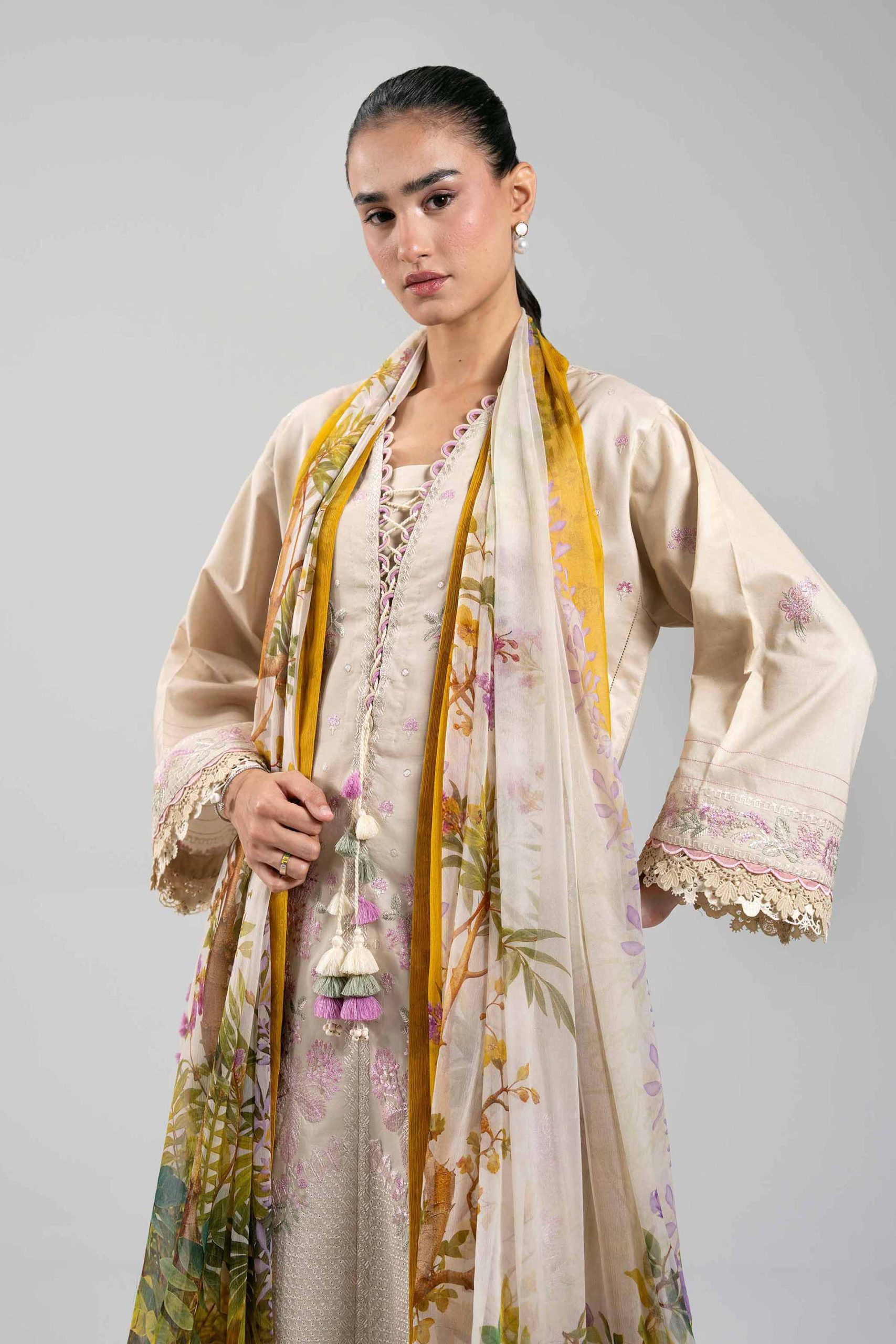 3 Piece - Digital Printed Embroidered Suit - 42601340 - Image 5
