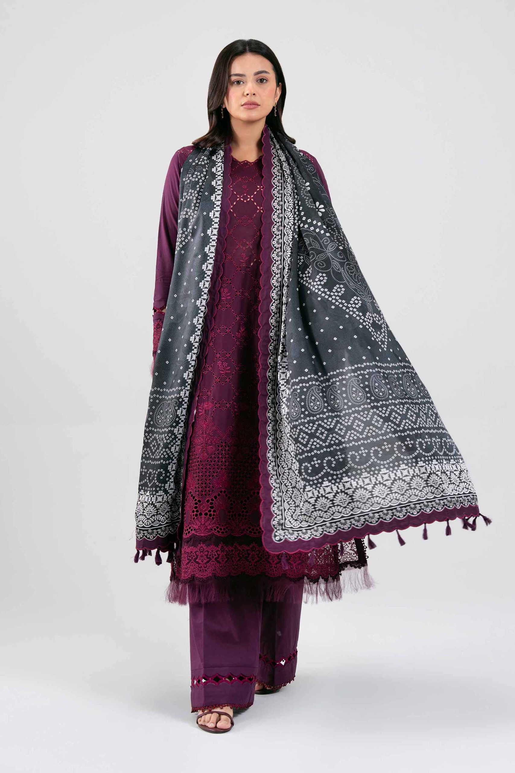 3 Piece - Digital Printed Embroidered Suit - 42601345 - Image 5