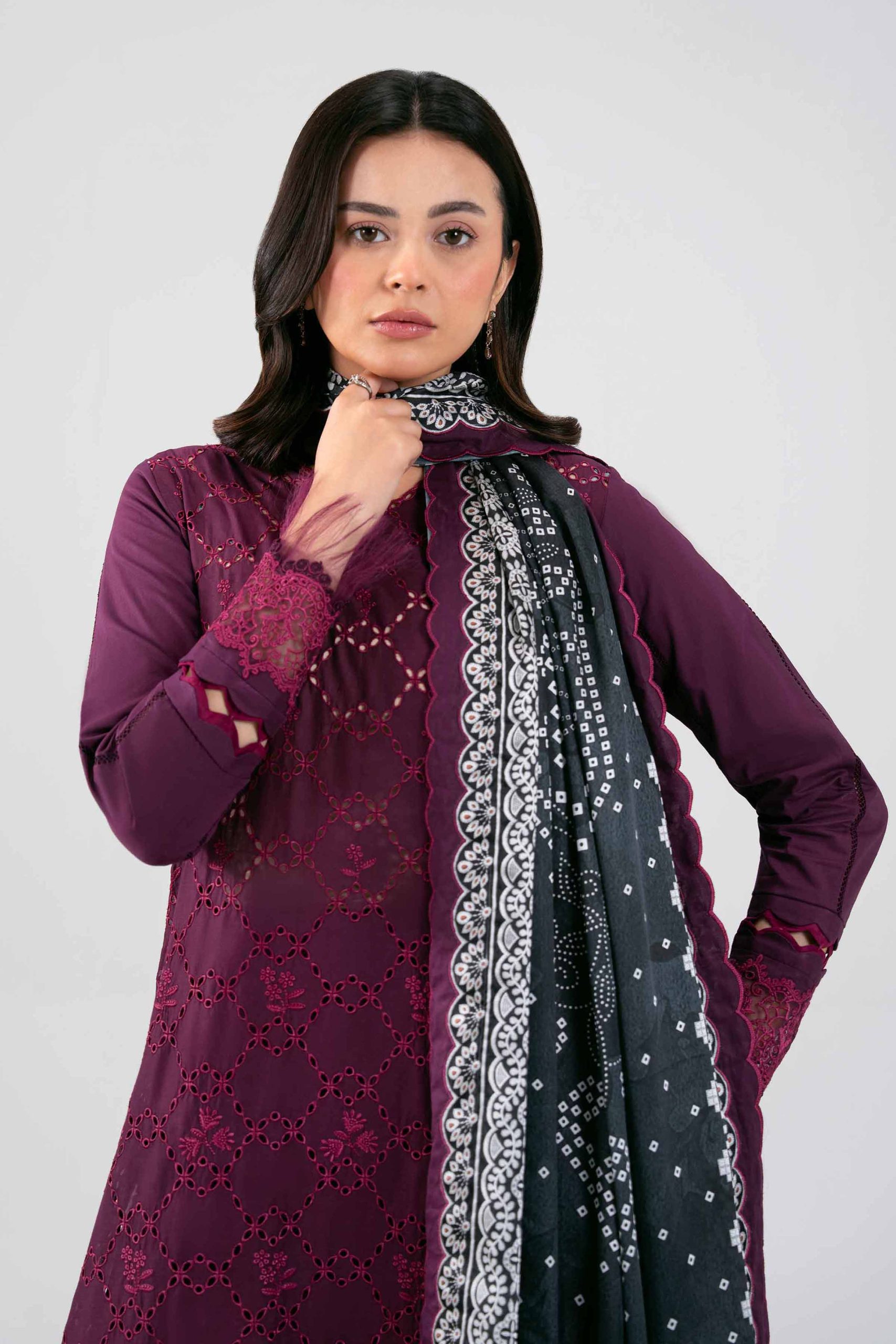 3 Piece - Digital Printed Embroidered Suit - 42601345 - Image 2
