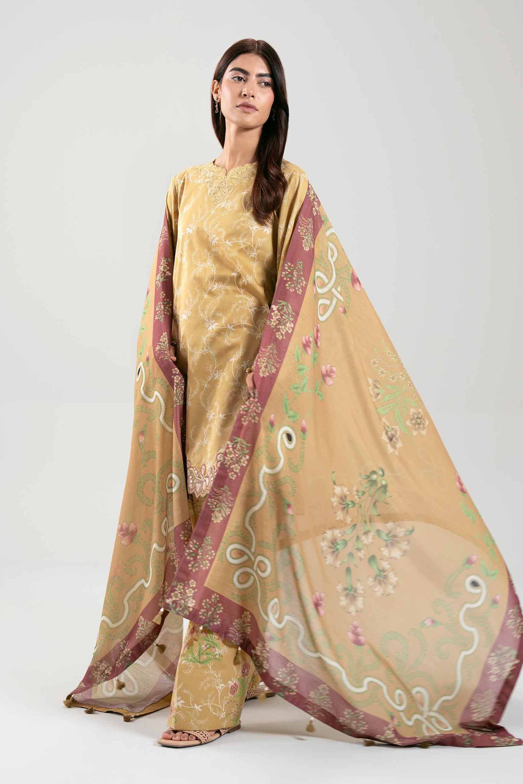 3 Piece - Digital Printed Embroidered Suit - 42601354 - Image 5