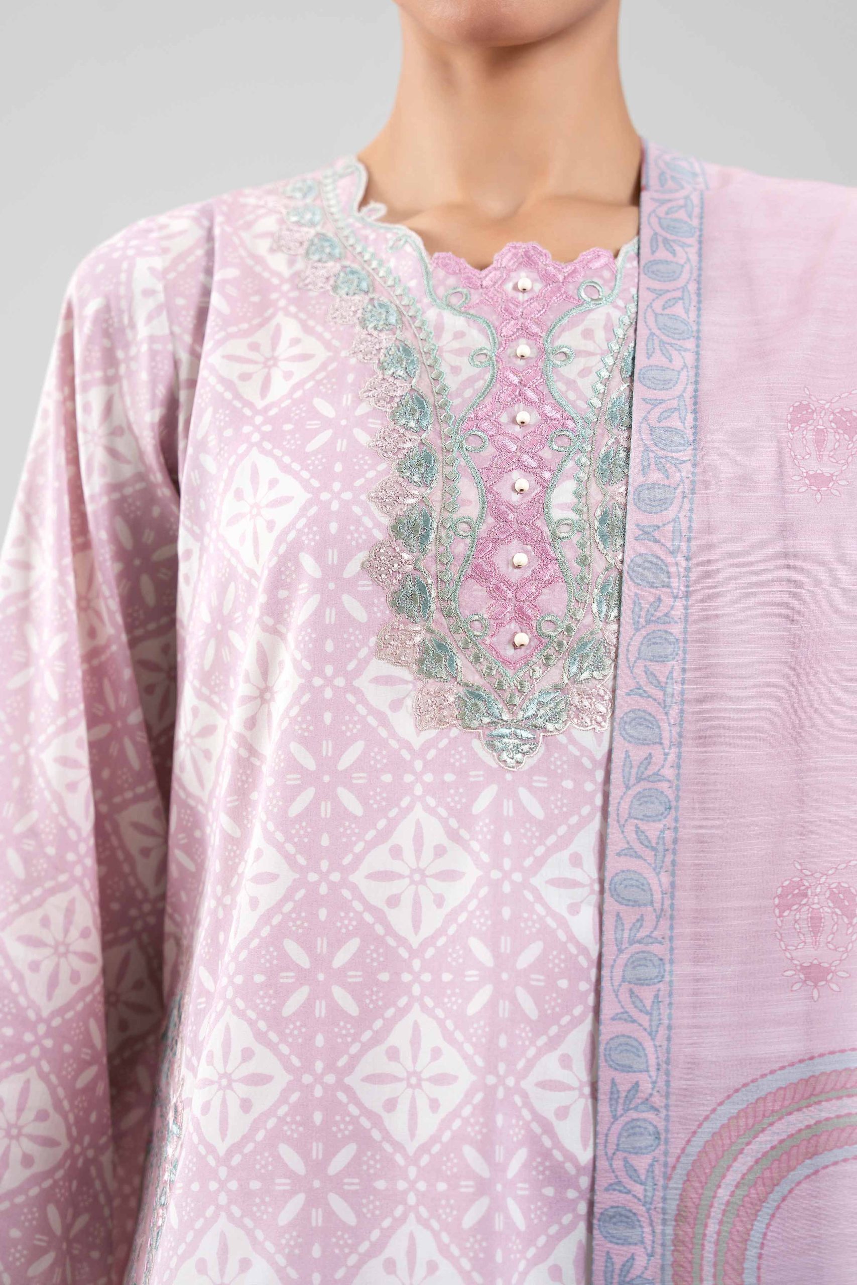 3 Piece - Digital Printed Embroidered Suit - 42601362 - Image 4