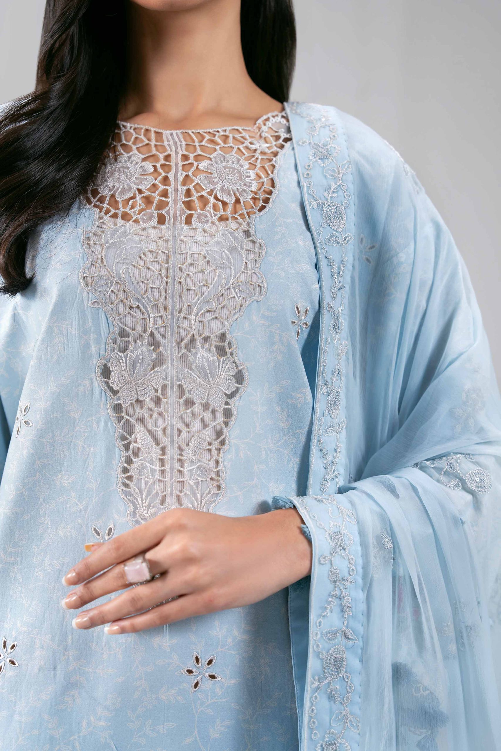 3 Piece - Digital Printed Embroidered Suit - 42601387 - Image 4