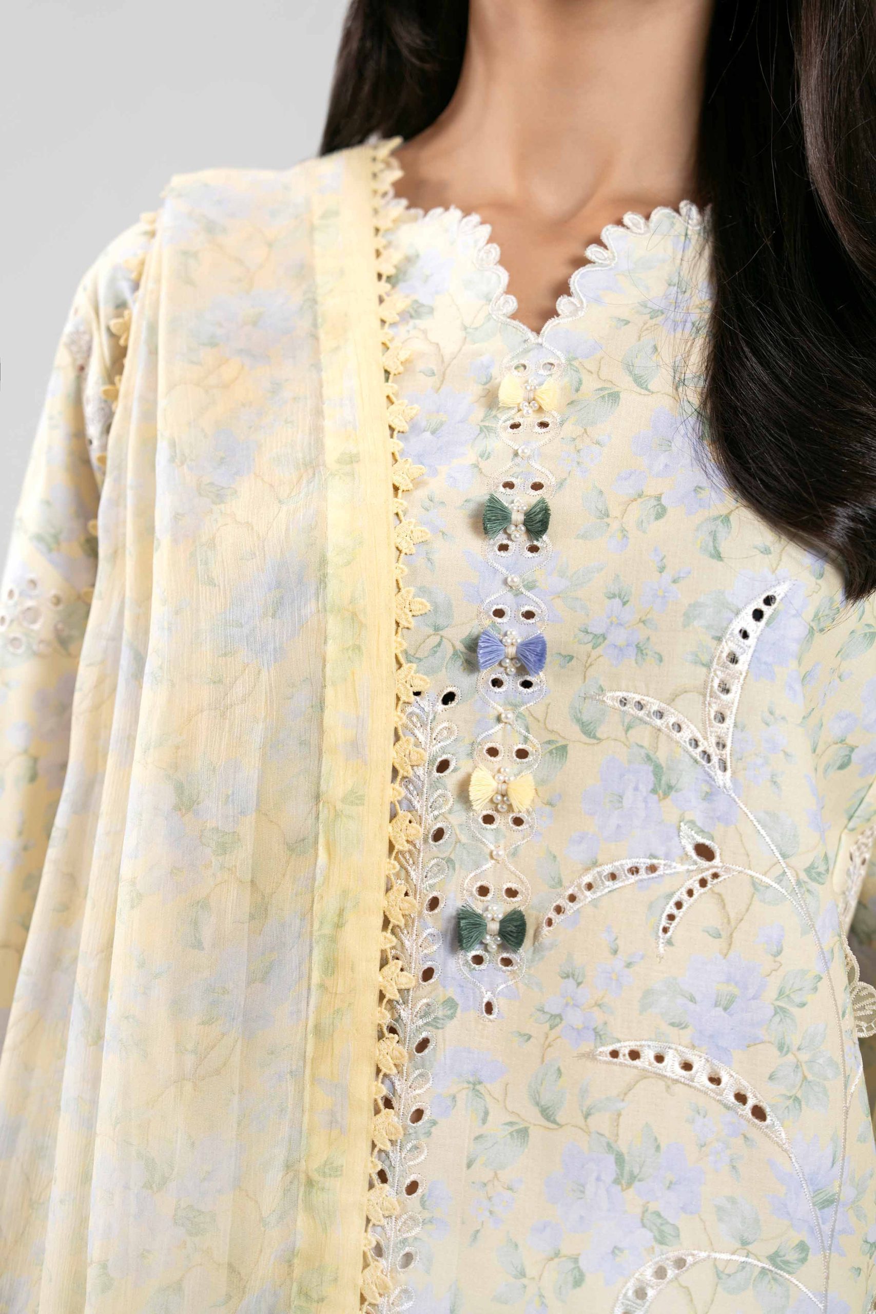 3 Piece - Digital Printed Embroidered Suit - 42601396 - Image 4