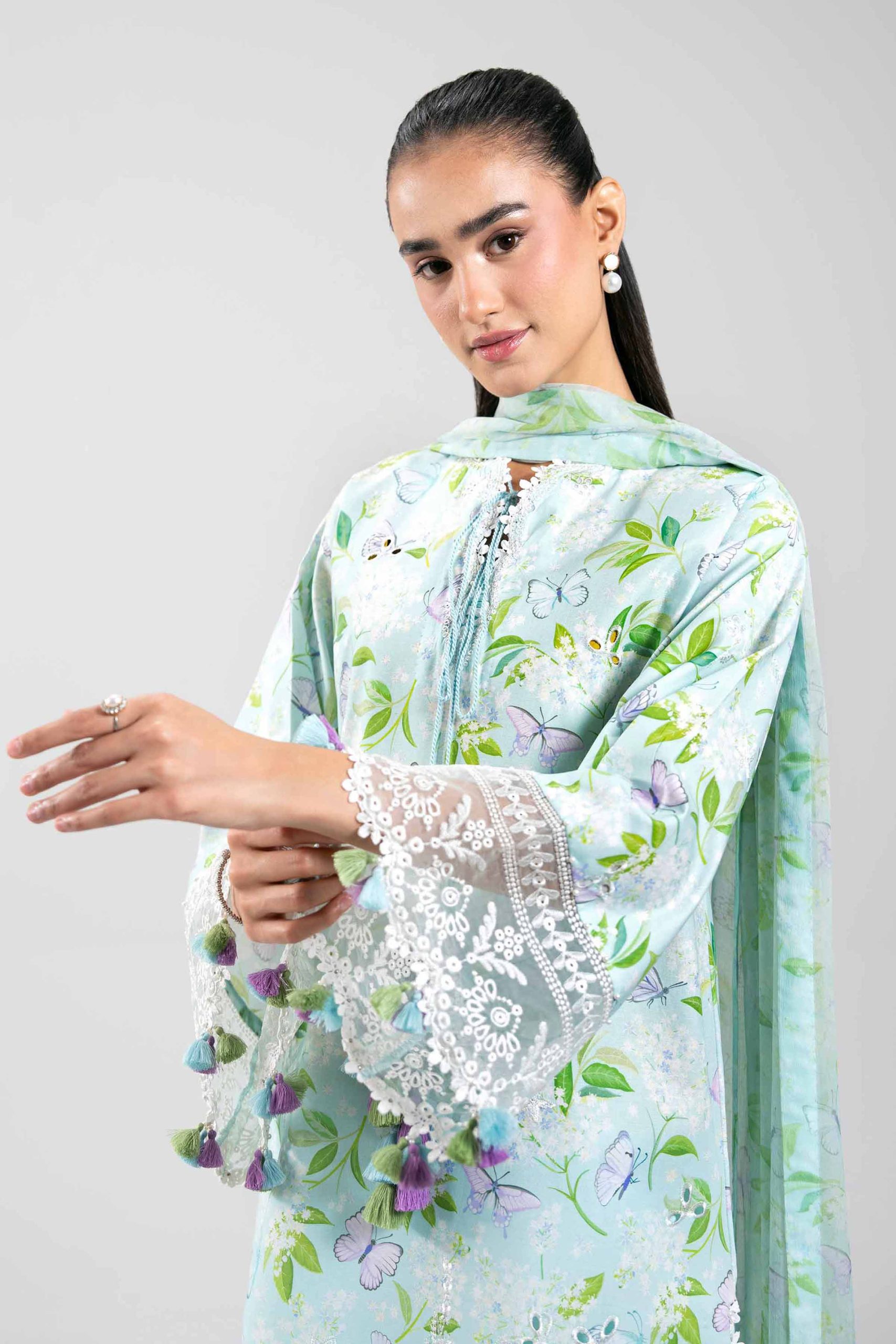 3 Piece - Digital Printed Embroidered Suit - 42601397 - Image 2