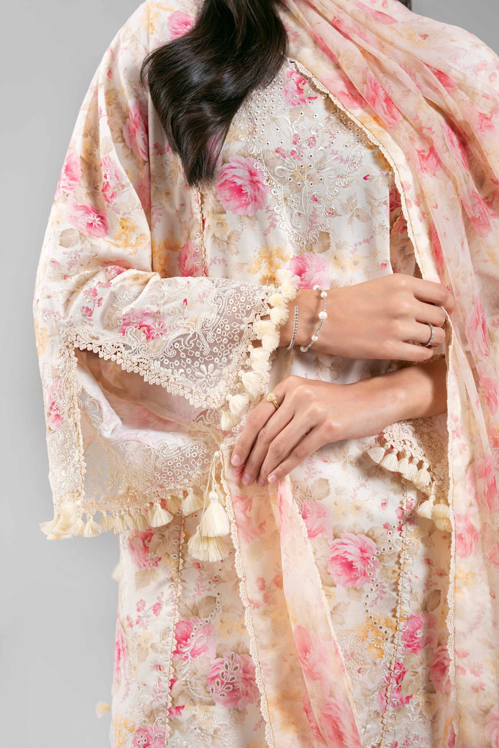 3 Piece - Digital Printed Embroidered Suit - 42601398 - Image 4