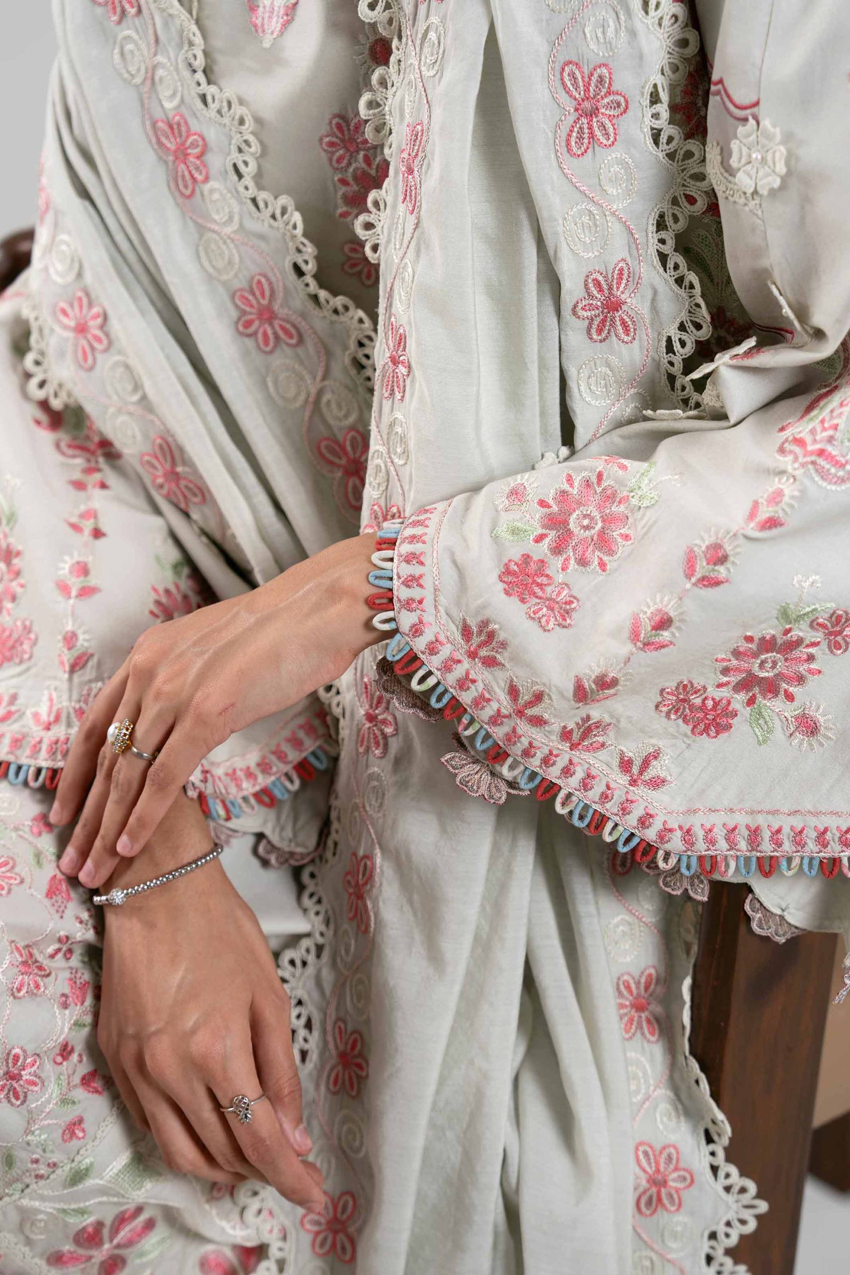 3 Piece - Digital Printed Embroidered Suit - 42601400 - Image 5