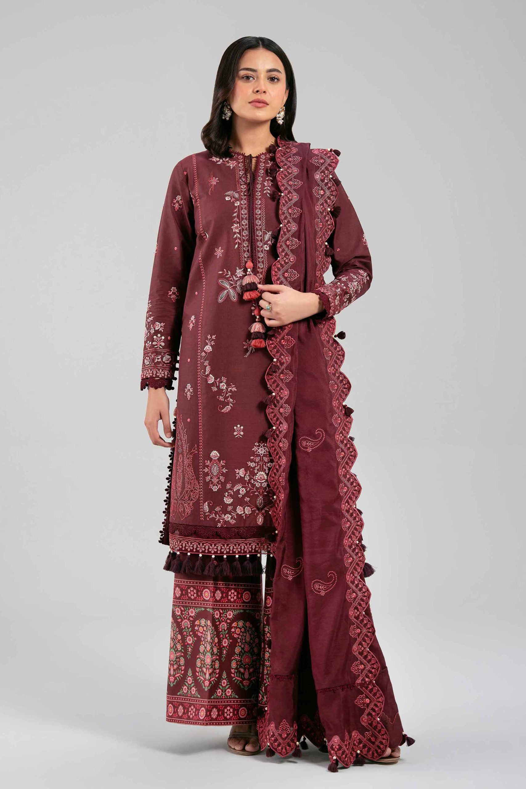 3 Piece - Digital Printed Embroidered Suit - 42601401