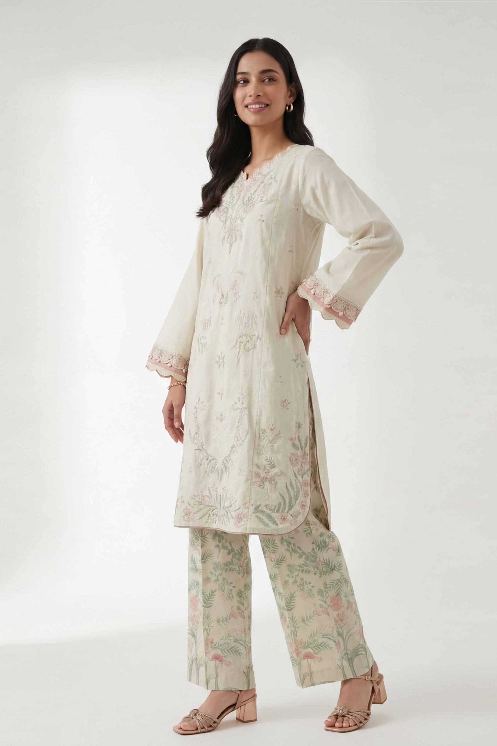 2 Piece - Digital Printed Embroidered Suit - 42601420 - Image 3