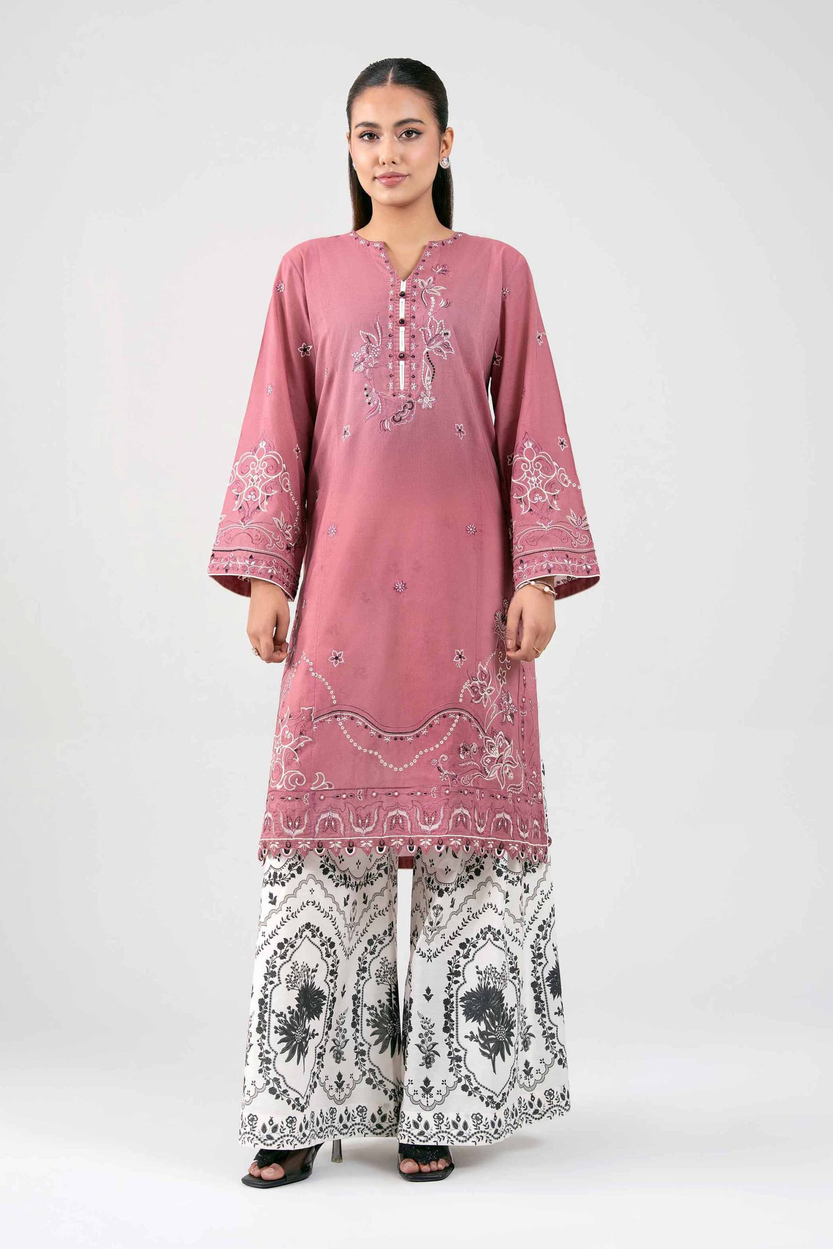 2 Piece - Digital Printed Embroidered Suit - 42601421
