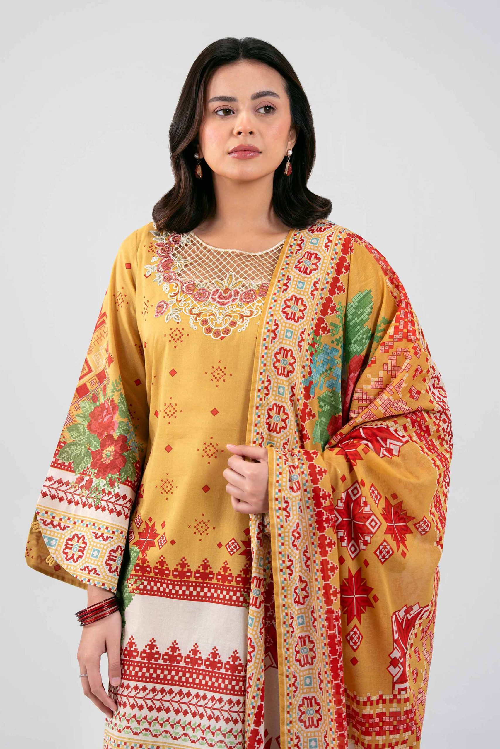 3 Piece - Digital Printed Embroidered Suit - 42601455 - Image 4