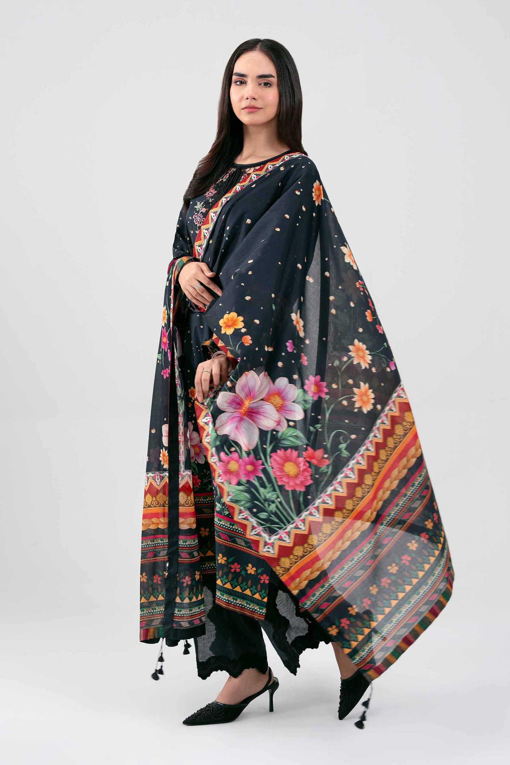 3 Piece - Digital Printed Embroidered Suit - 42601458 - Image 4