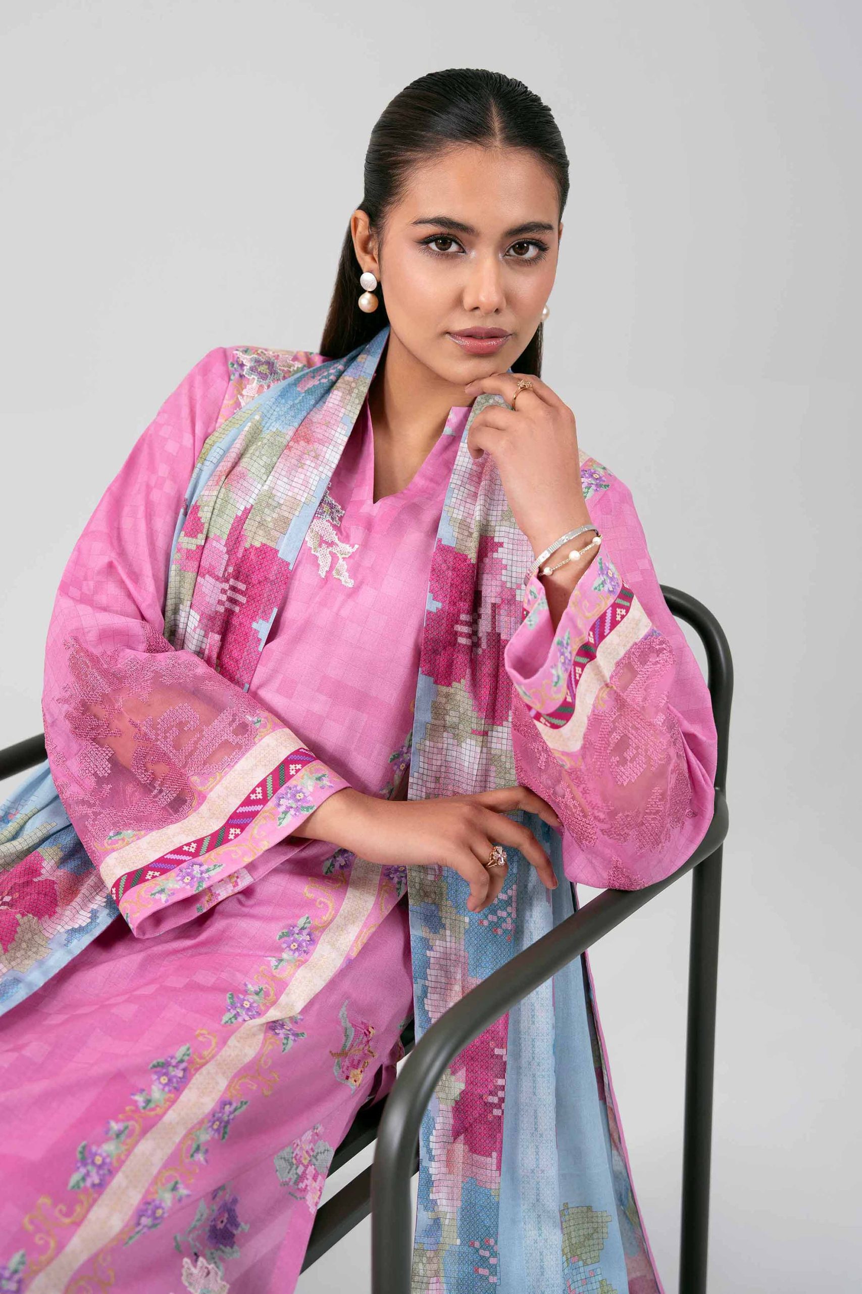 3 Piece - Digital Printed Embroidered Suit - 42601461 - Image 4