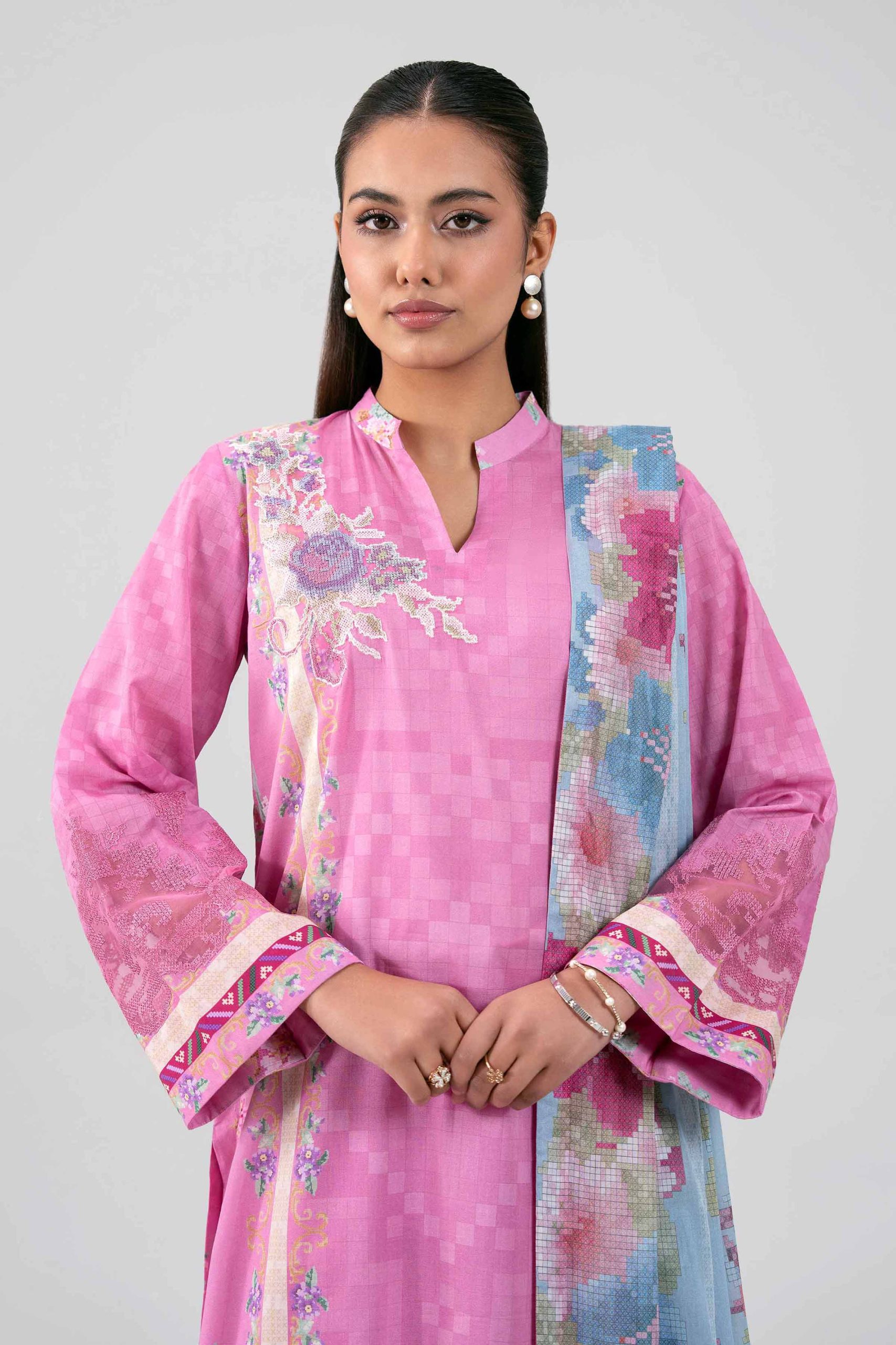 3 Piece - Digital Printed Embroidered Suit - 42601461 - Image 2