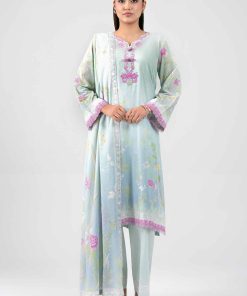 3 Piece - Digital Printed Embroidered Suit - 42601463
