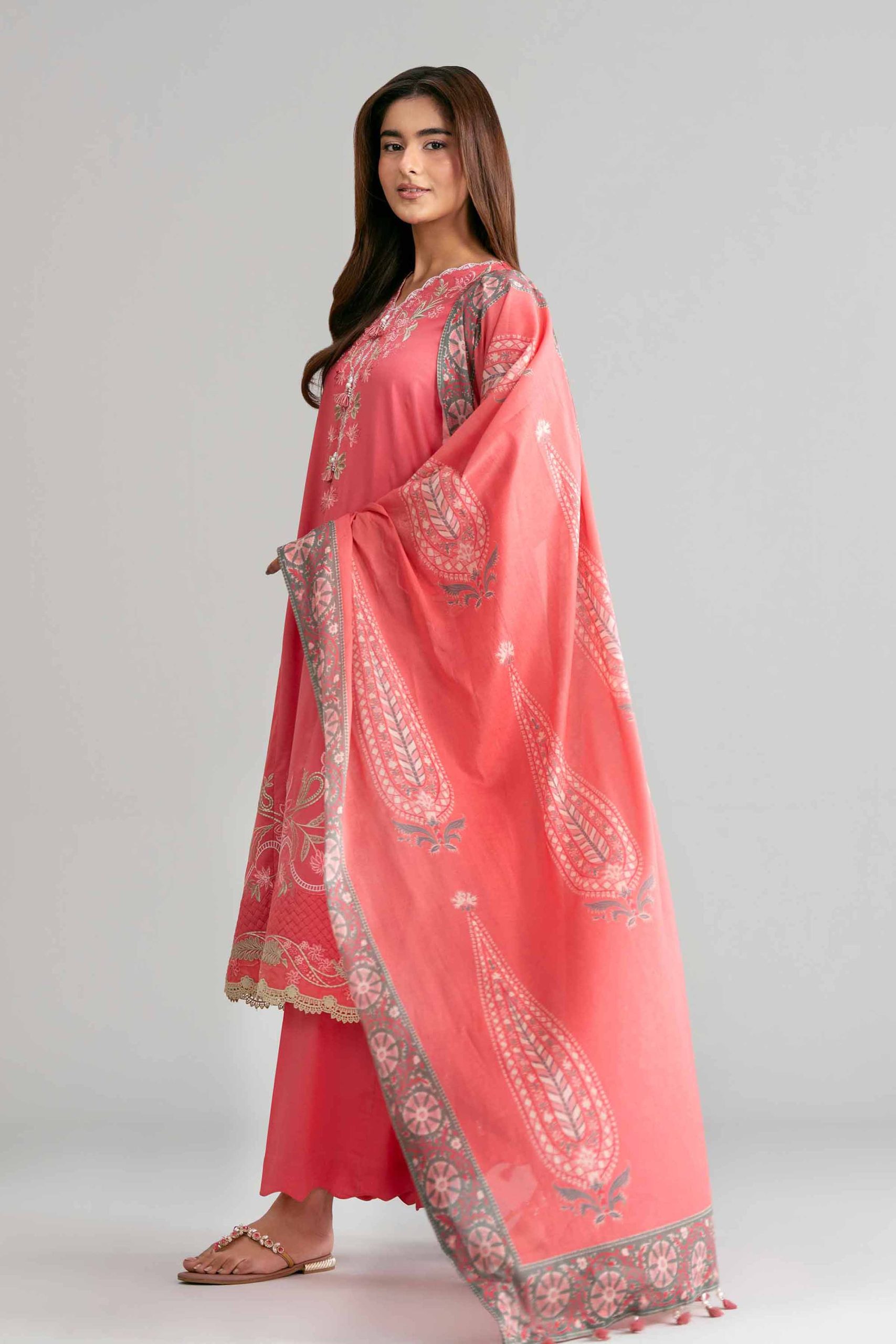 3 Piece - Digital Printed Embroidered Suit - 42601528 - Image 5