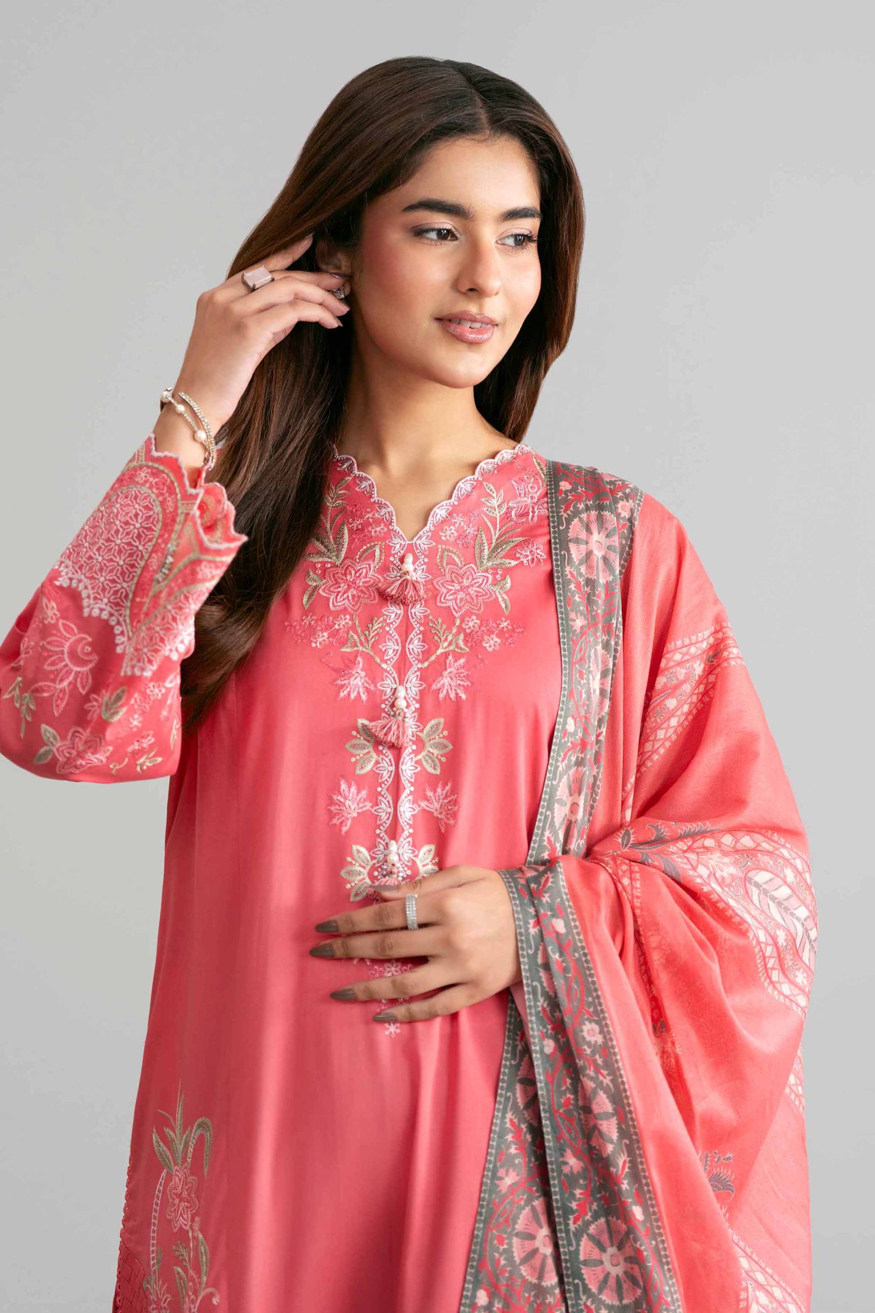 3 Piece - Digital Printed Embroidered Suit - 42601528 - Image 2