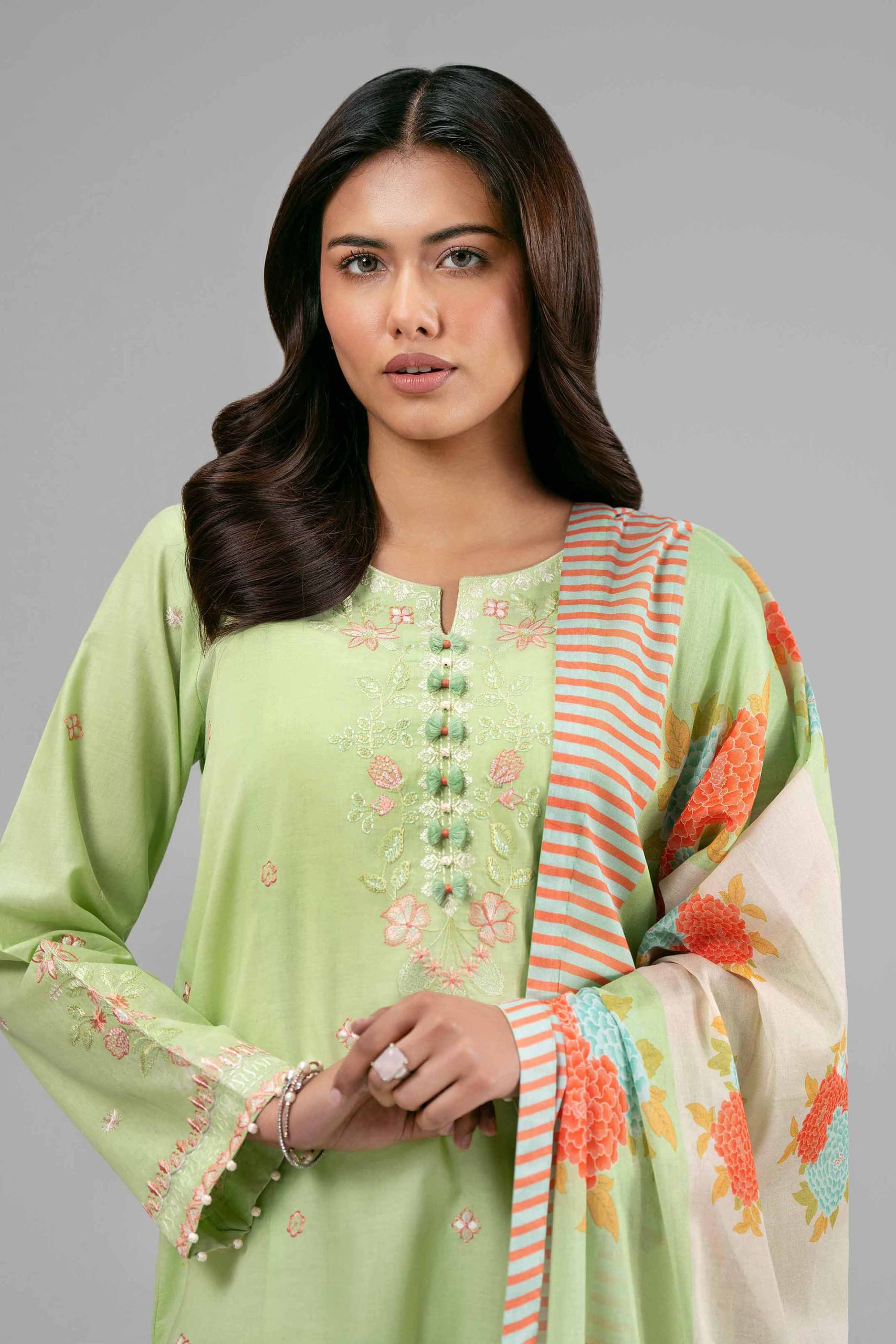 3 Piece - Digital Printed Embroidered Suit - 42601530 - Image 2