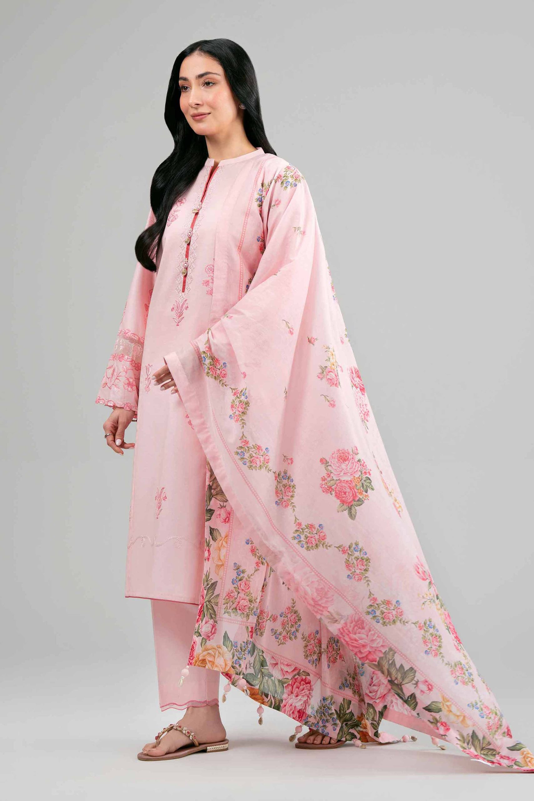 3 Piece - Digital Printed Embroidered Suit - 42601532 - Image 5