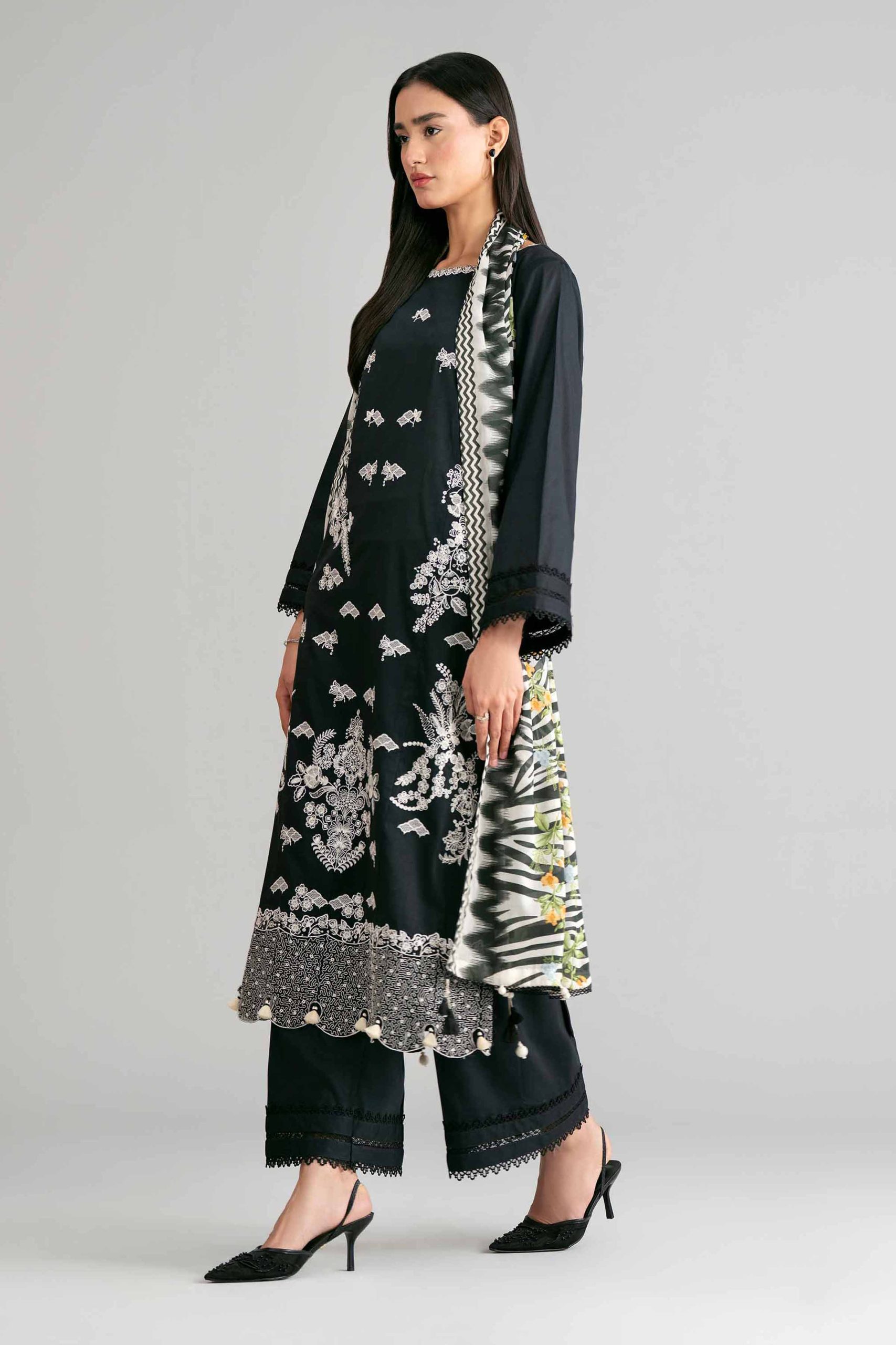 3 Piece - Printed Embroidered Suit - 42601535 - Image 4