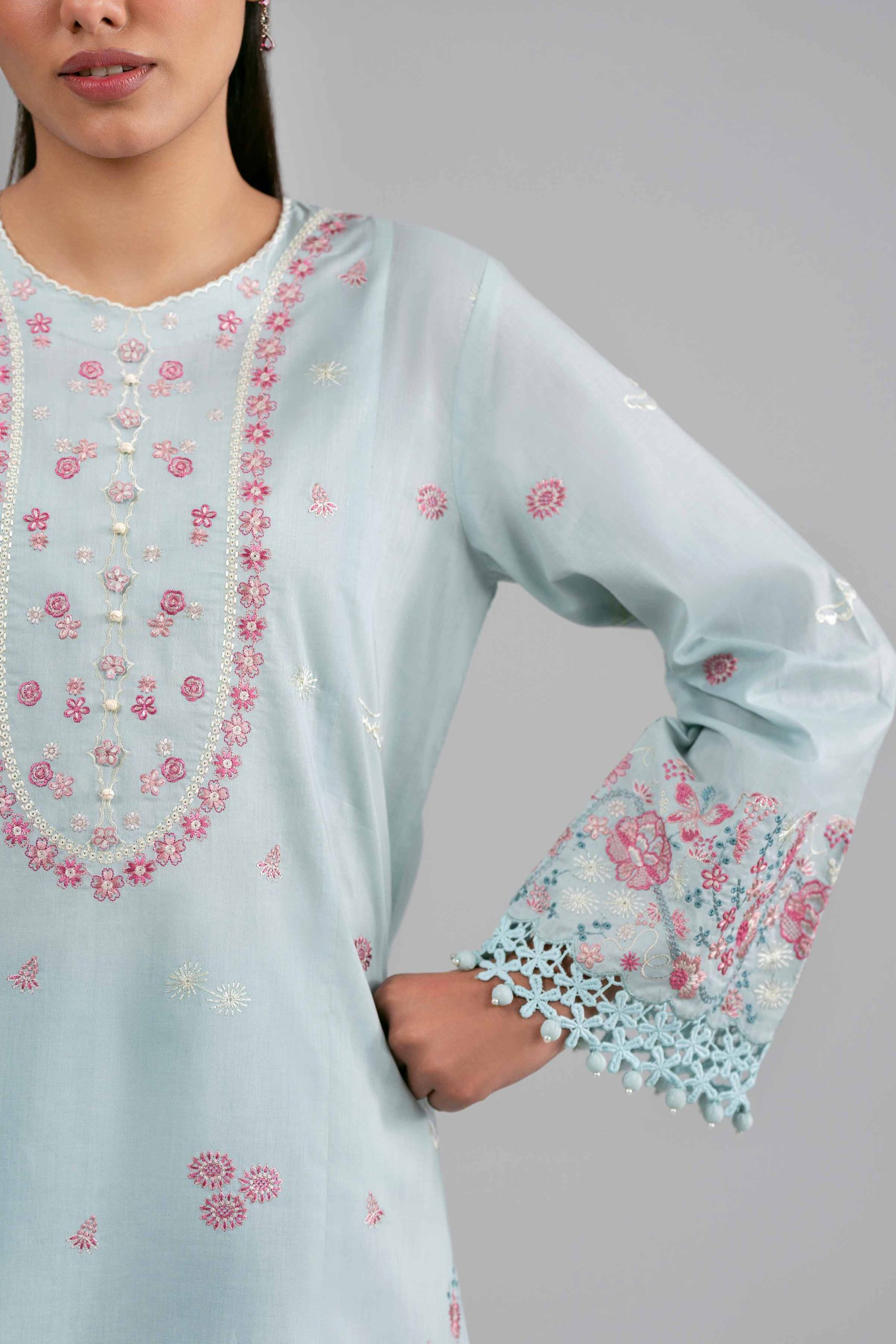 3 Piece - Printed Embroidered Suit - 42601539 - Image 4