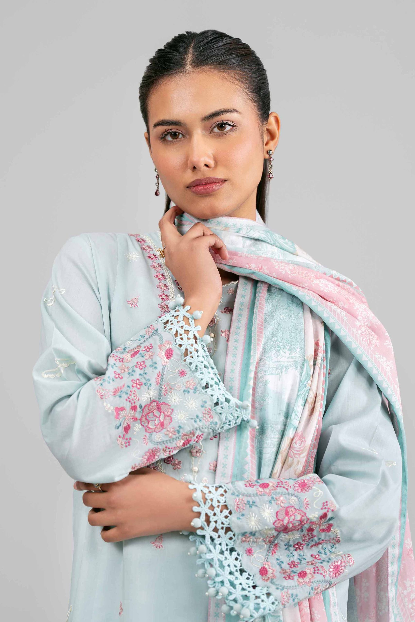 3 Piece - Printed Embroidered Suit - 42601539 - Image 2