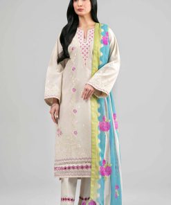 3 Piece - Printed Embroidered Suit - 42601543
