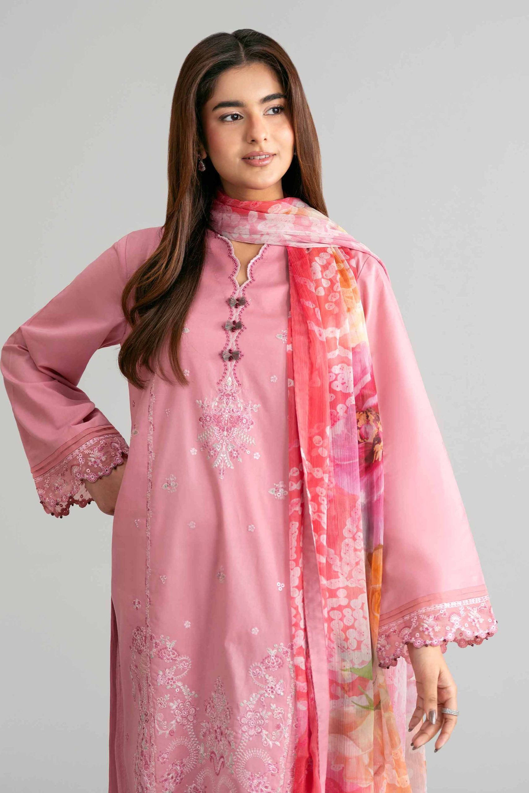 3 Piece - Digital Printed Embroidered Suit - 42601544 - Image 2