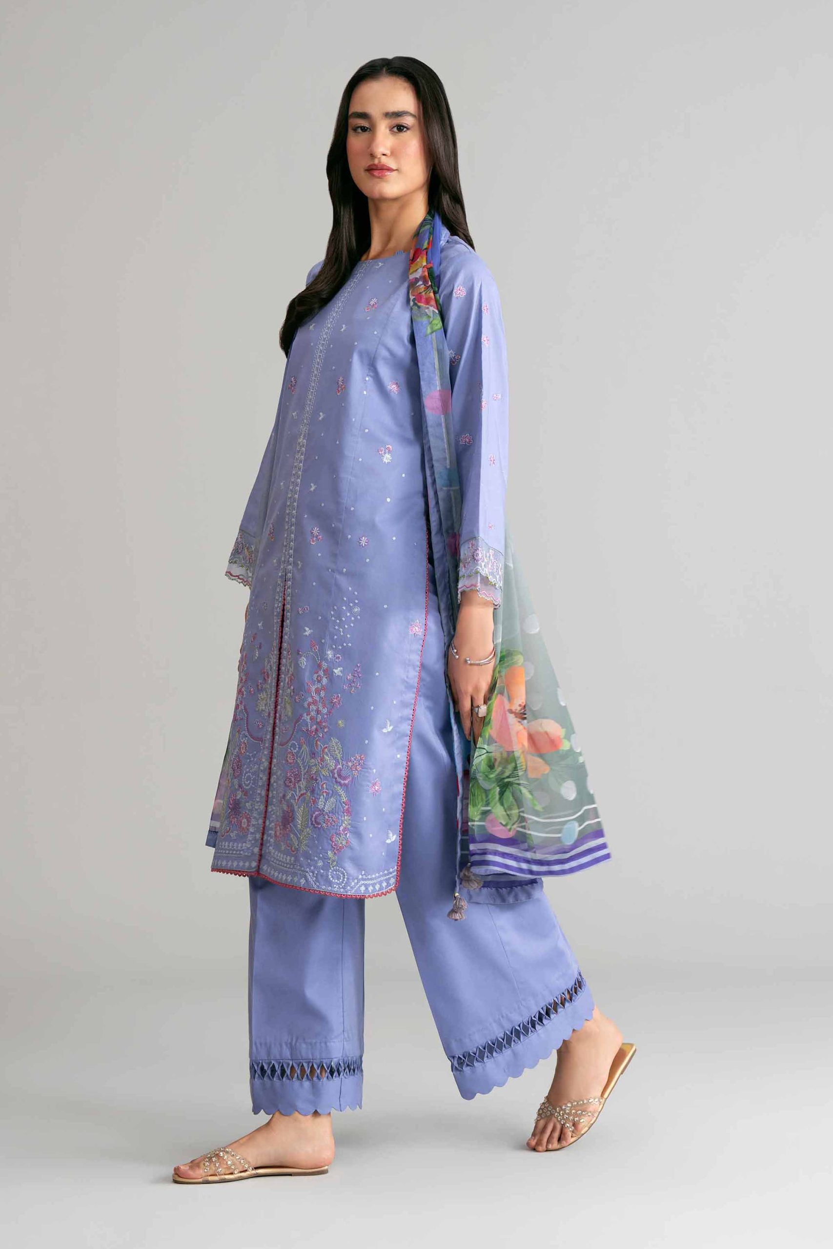 3 Piece - Digital Printed Embroidered Suit - 42601549 - Image 5