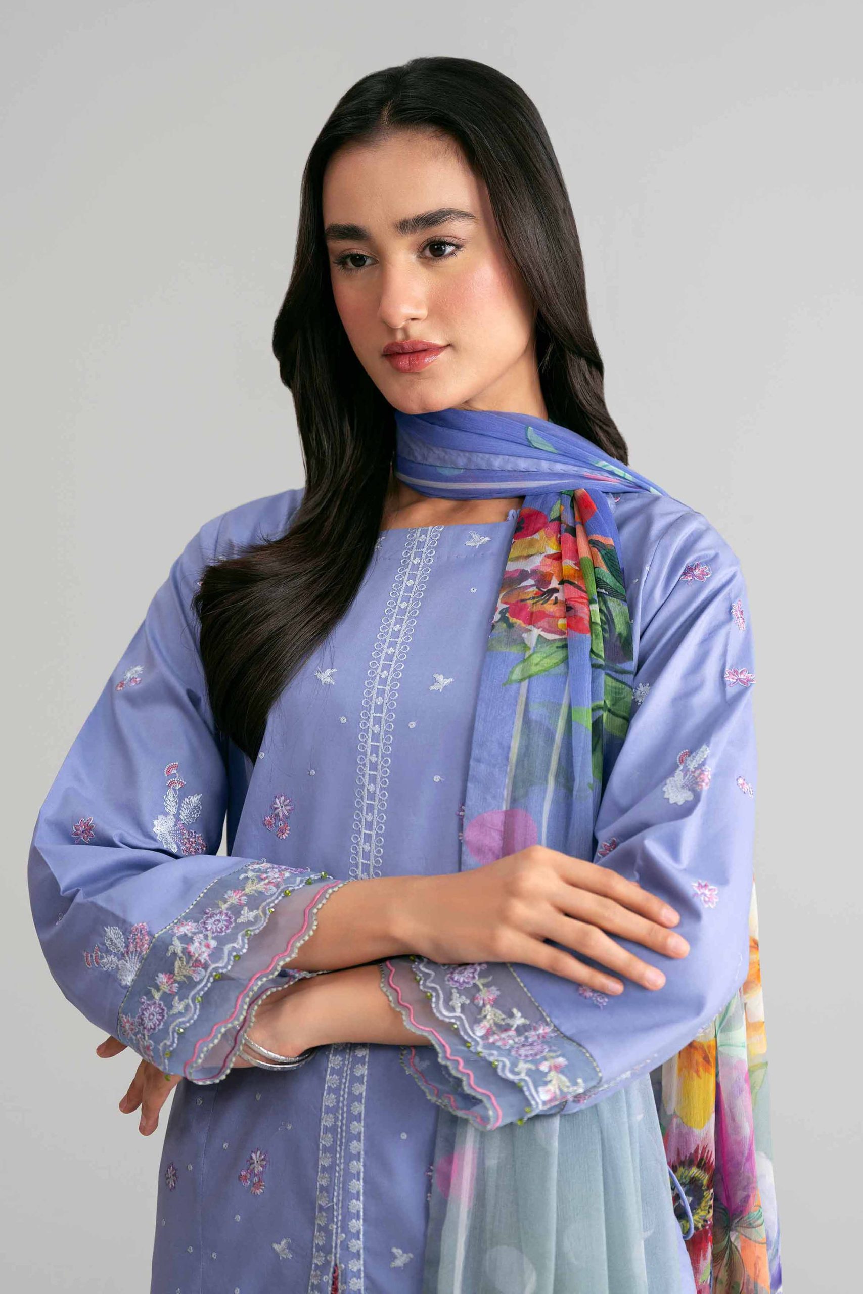 3 Piece - Digital Printed Embroidered Suit - 42601549 - Image 2
