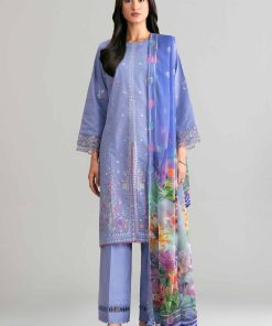 3 Piece - Digital Printed Embroidered Suit - 42601549