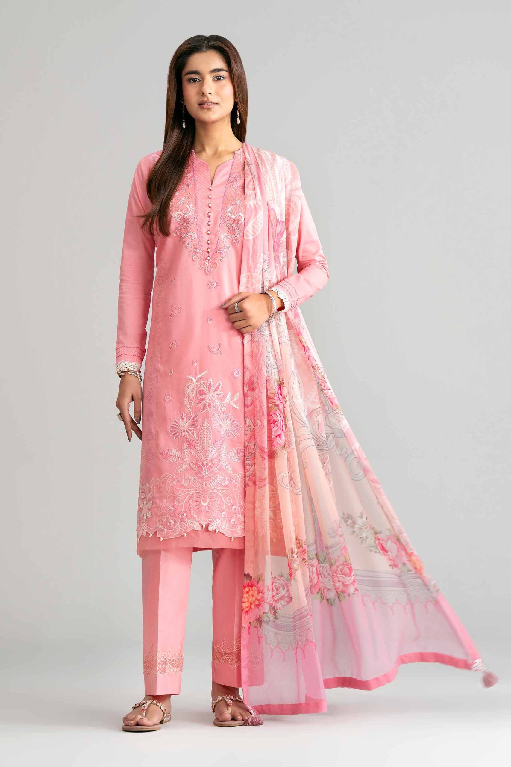 3 Piece - Digital Printed Embroidered Suit - 42601551 - Image 5