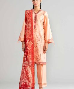 3 Piece - Digital Printed Embroidered Suit - 42601553