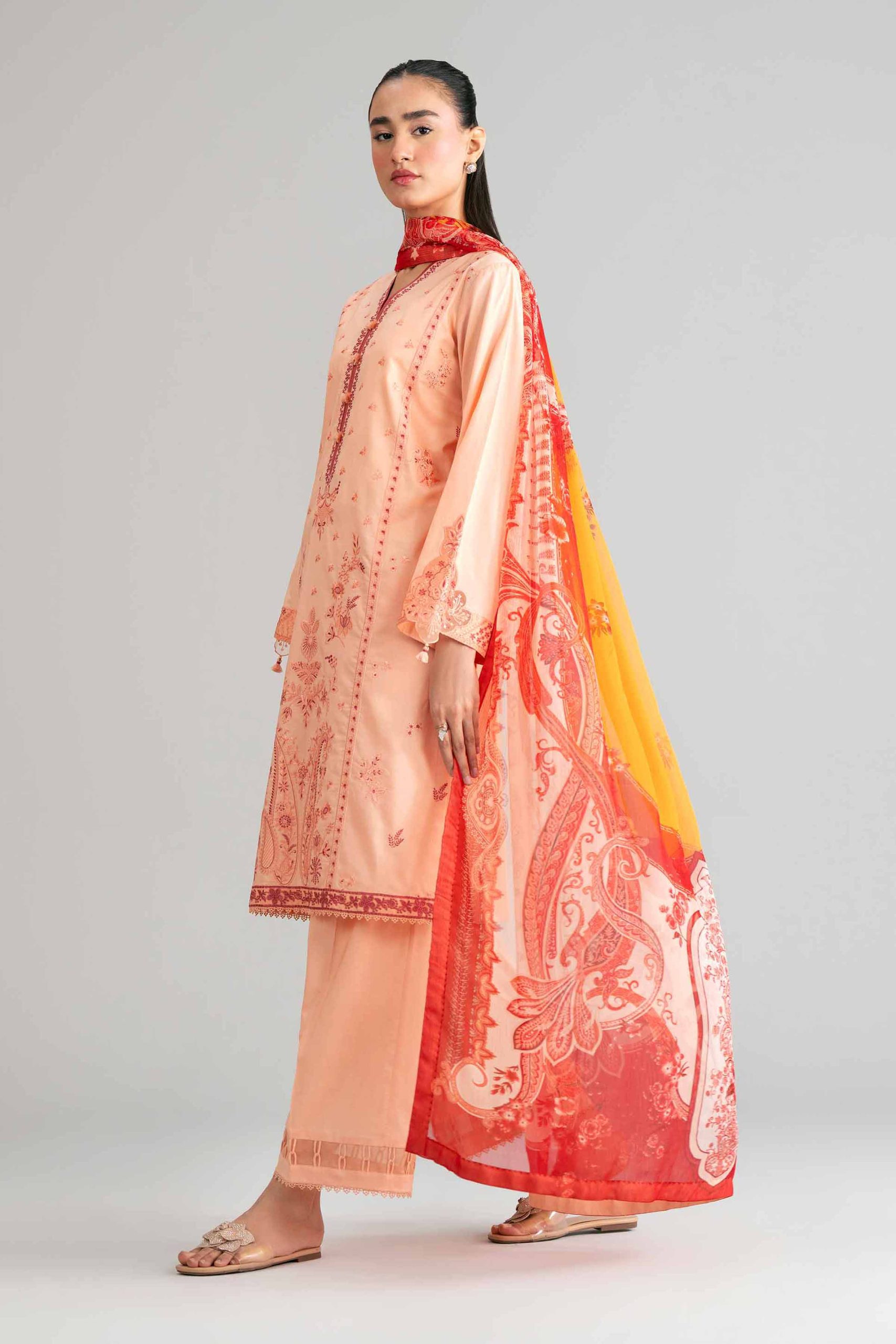 3 Piece - Digital Printed Embroidered Suit - 42601553 - Image 5