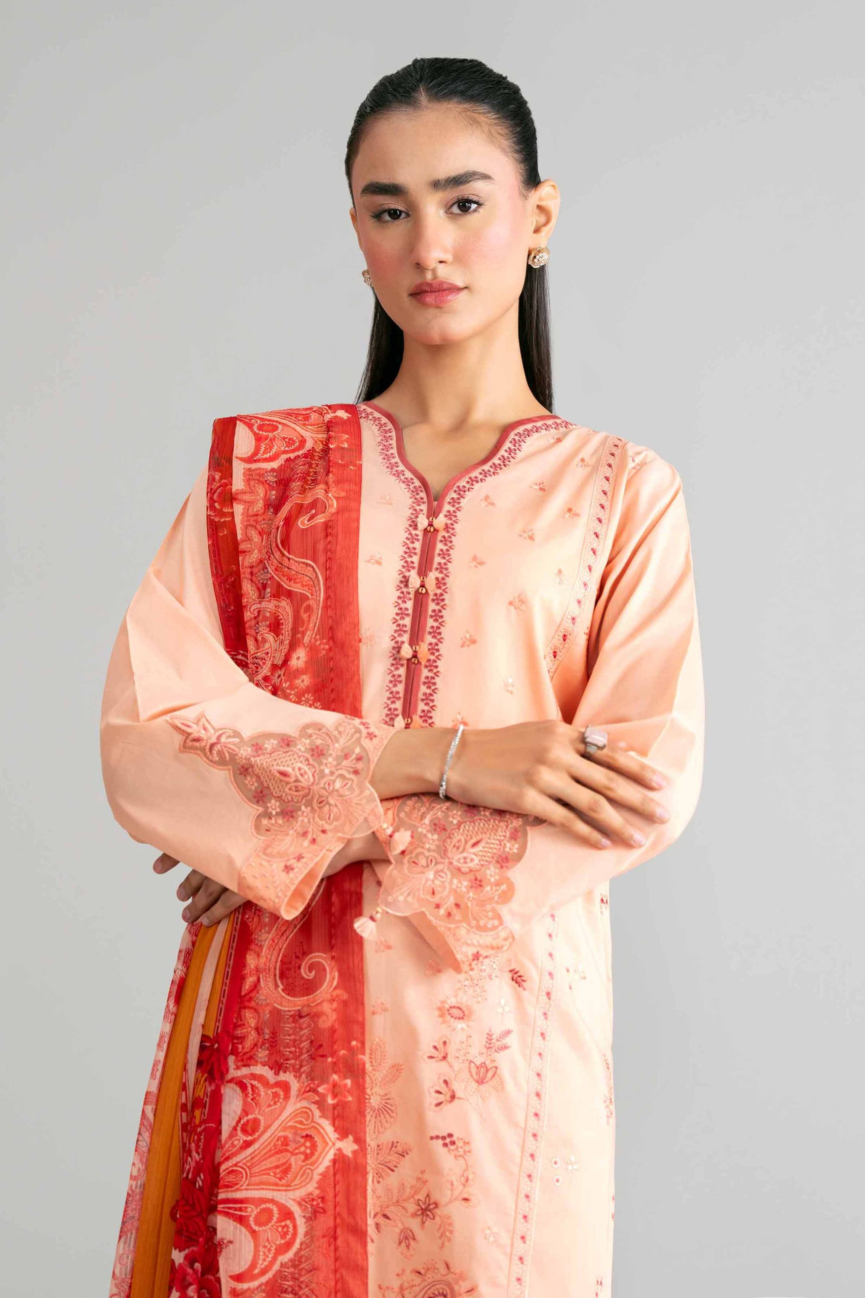 3 Piece - Digital Printed Embroidered Suit - 42601553 - Image 2