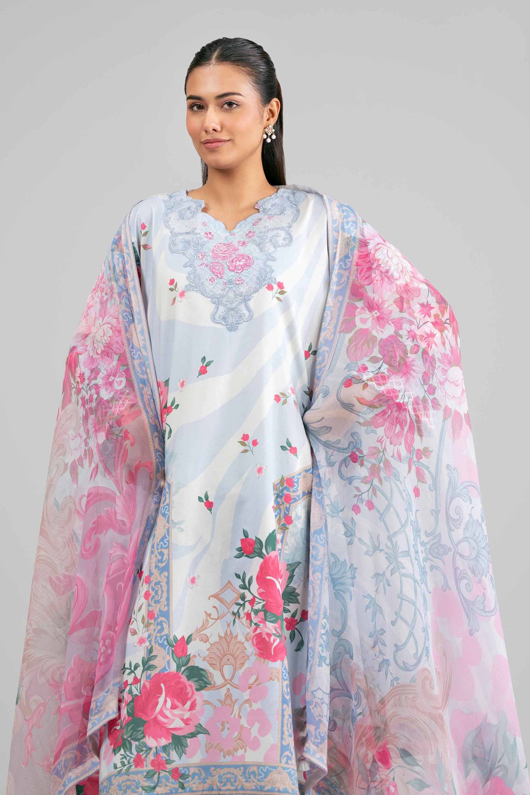 3 Piece - Digital Printed Embroidered Suit - 42601554 - Image 2