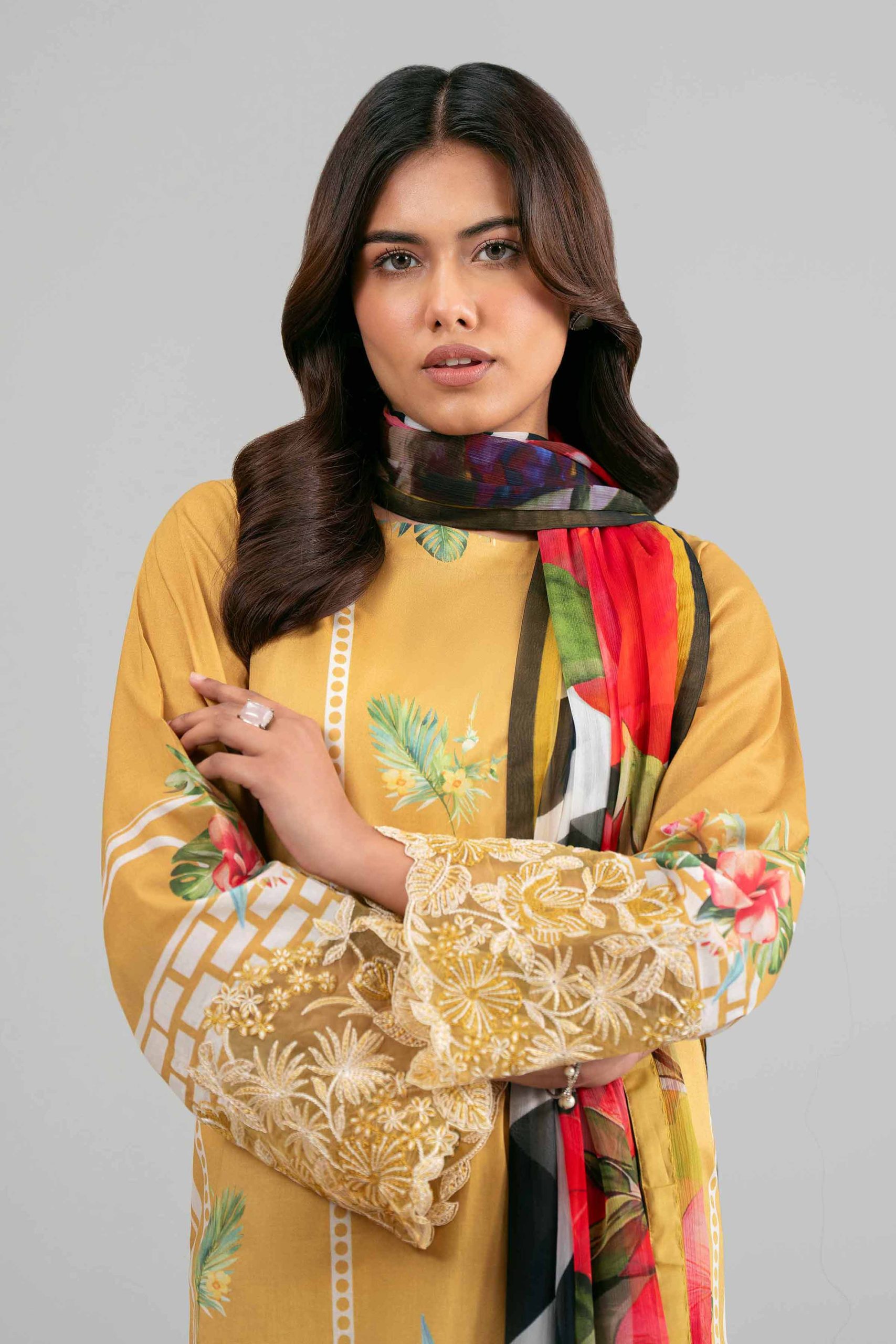 3 Piece - Digital Printed Embroidered Suit - 42601556 - Image 2