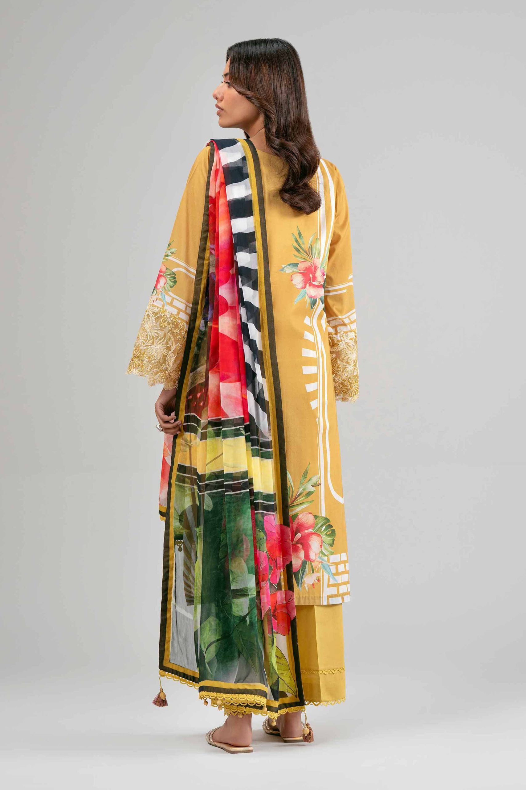 3 Piece - Digital Printed Embroidered Suit - 42601556 - Image 3