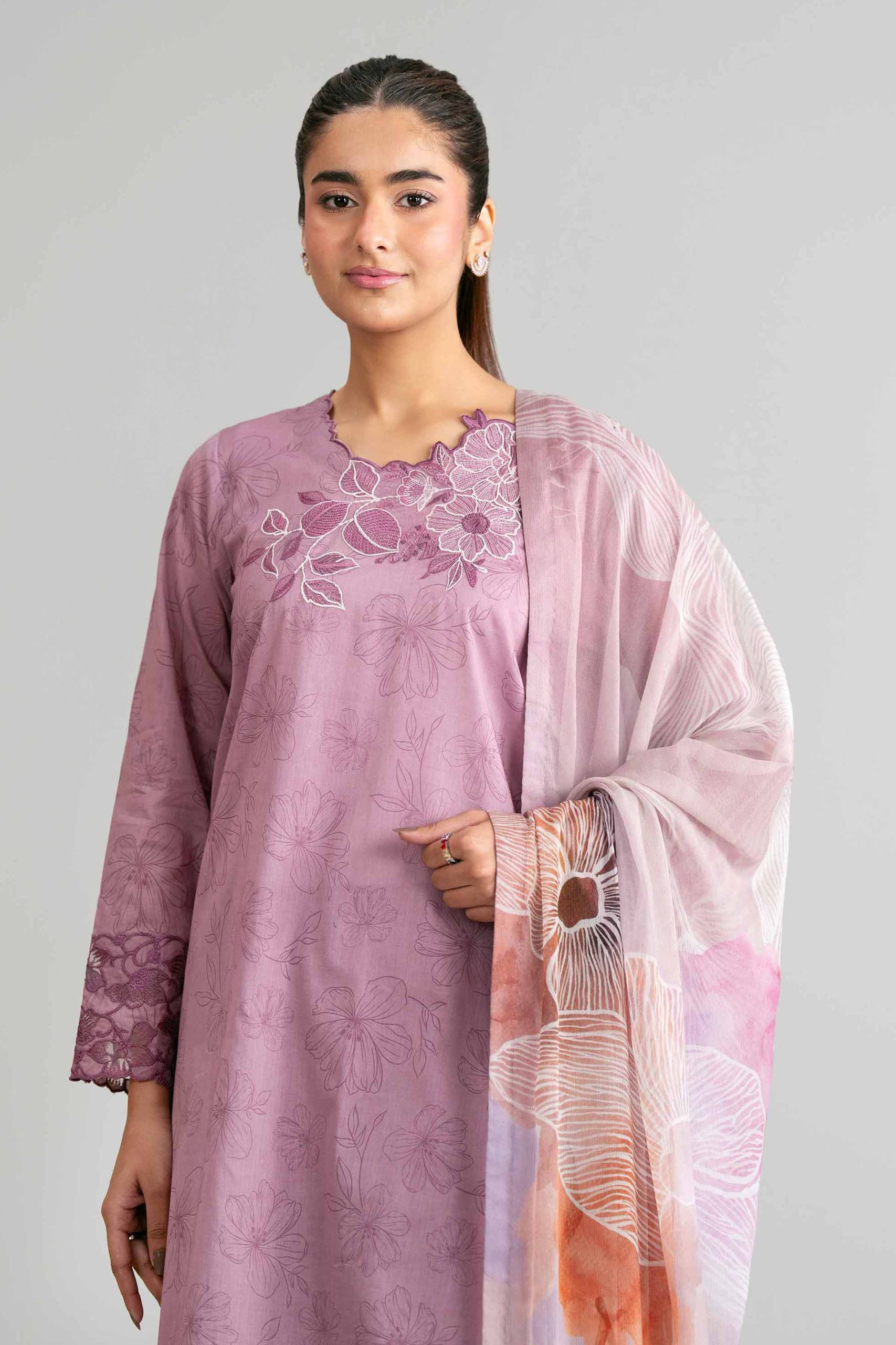 3 Piece - Digital Printed Embroidered Suit - 42601561 - Image 2