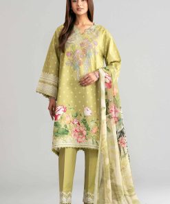 3 Piece - Digital Printed Embroidered Suit - 42601562