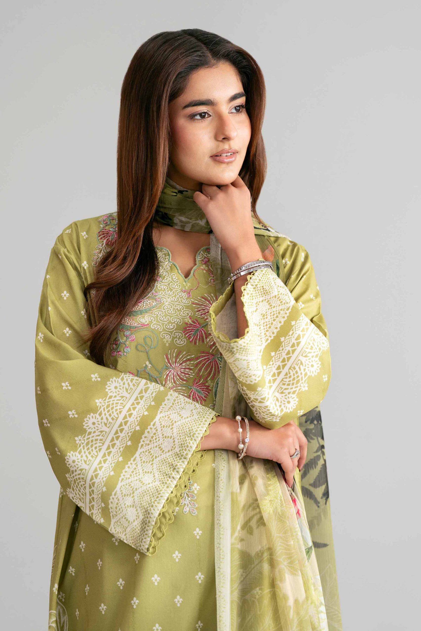 3 Piece - Digital Printed Embroidered Suit - 42601562 - Image 2