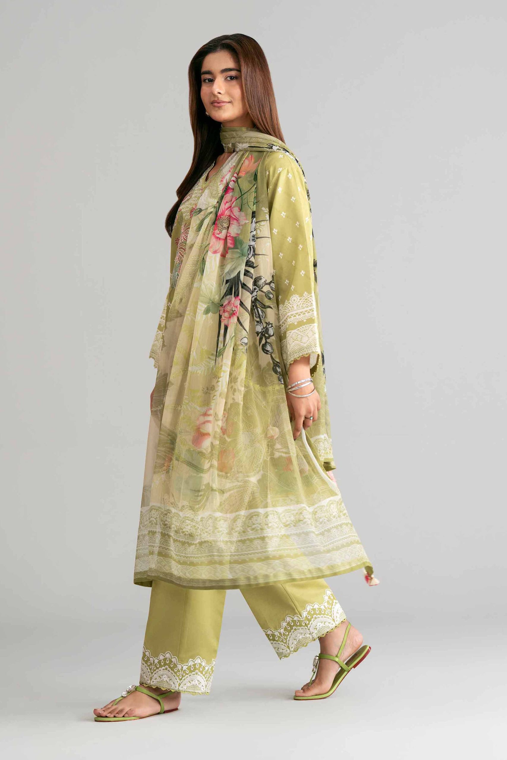 3 Piece - Digital Printed Embroidered Suit - 42601562 - Image 5