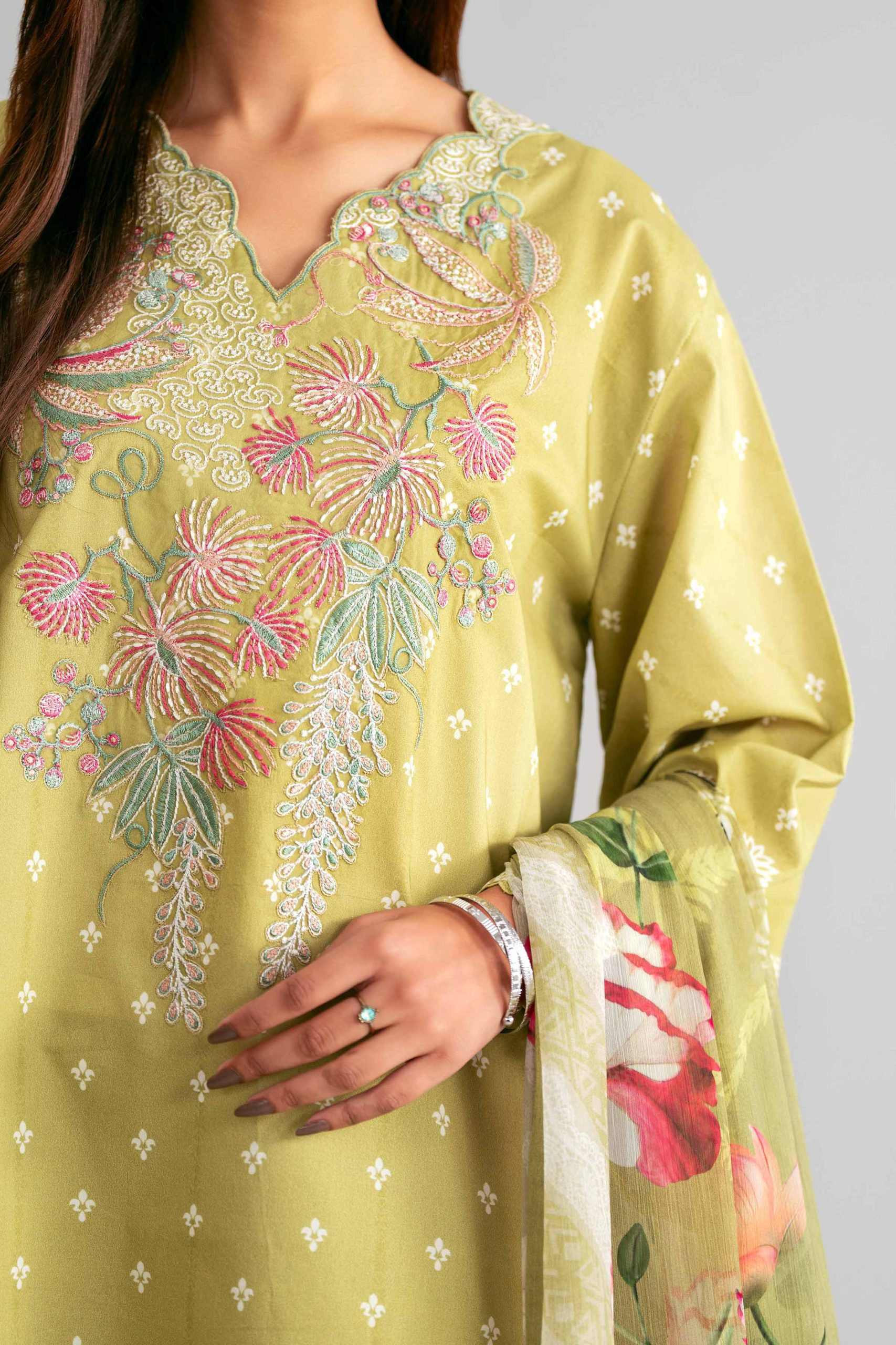 3 Piece - Digital Printed Embroidered Suit - 42601562 - Image 4