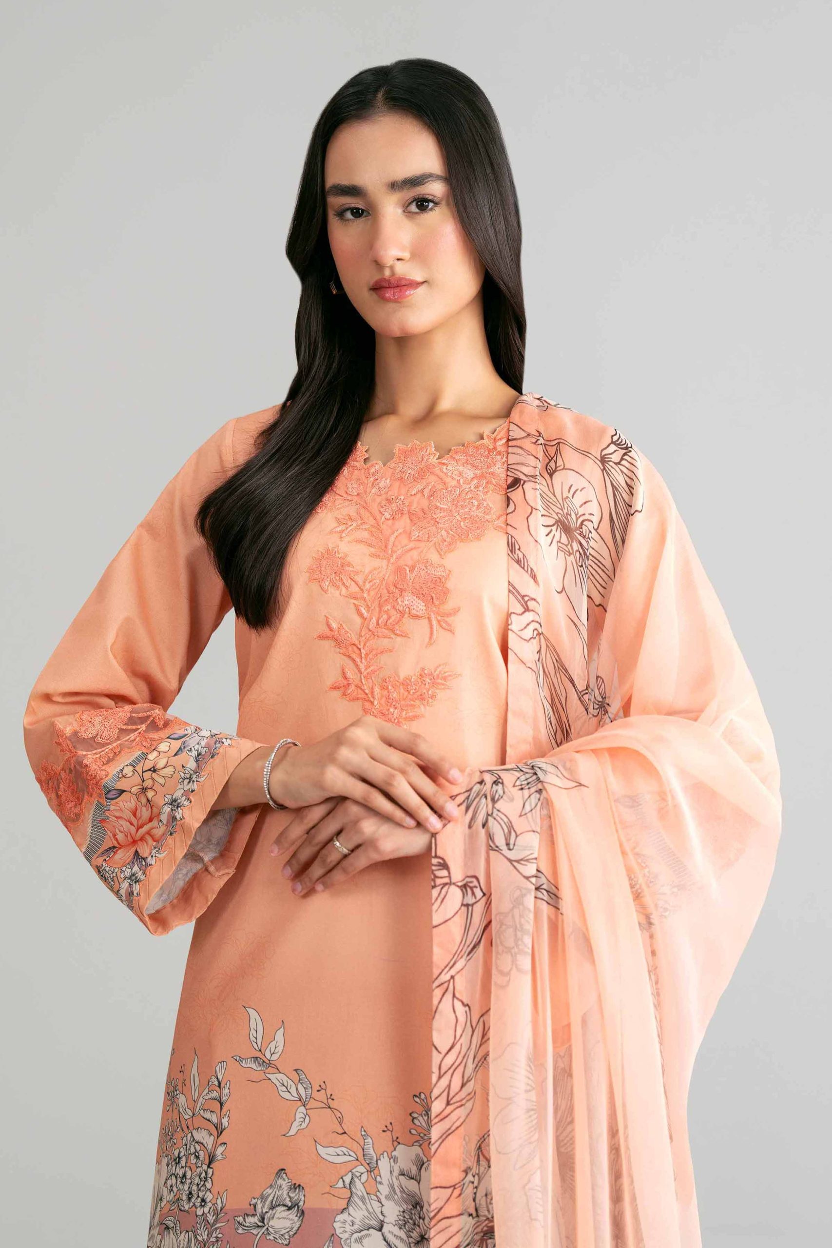 3 Piece - Digital Printed Embroidered Suit - 42601563 - Image 2