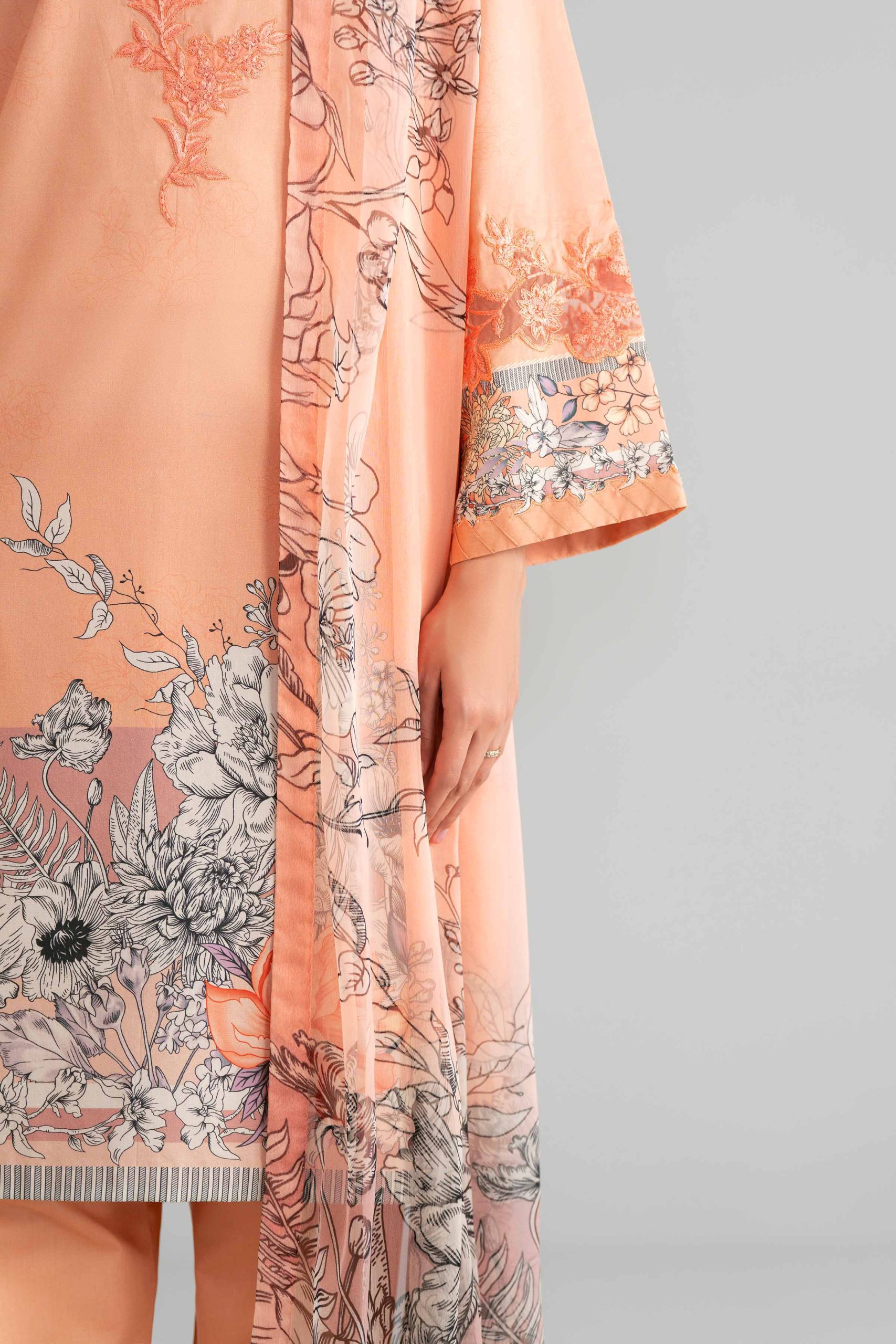 3 Piece - Digital Printed Embroidered Suit - 42601563 - Image 4